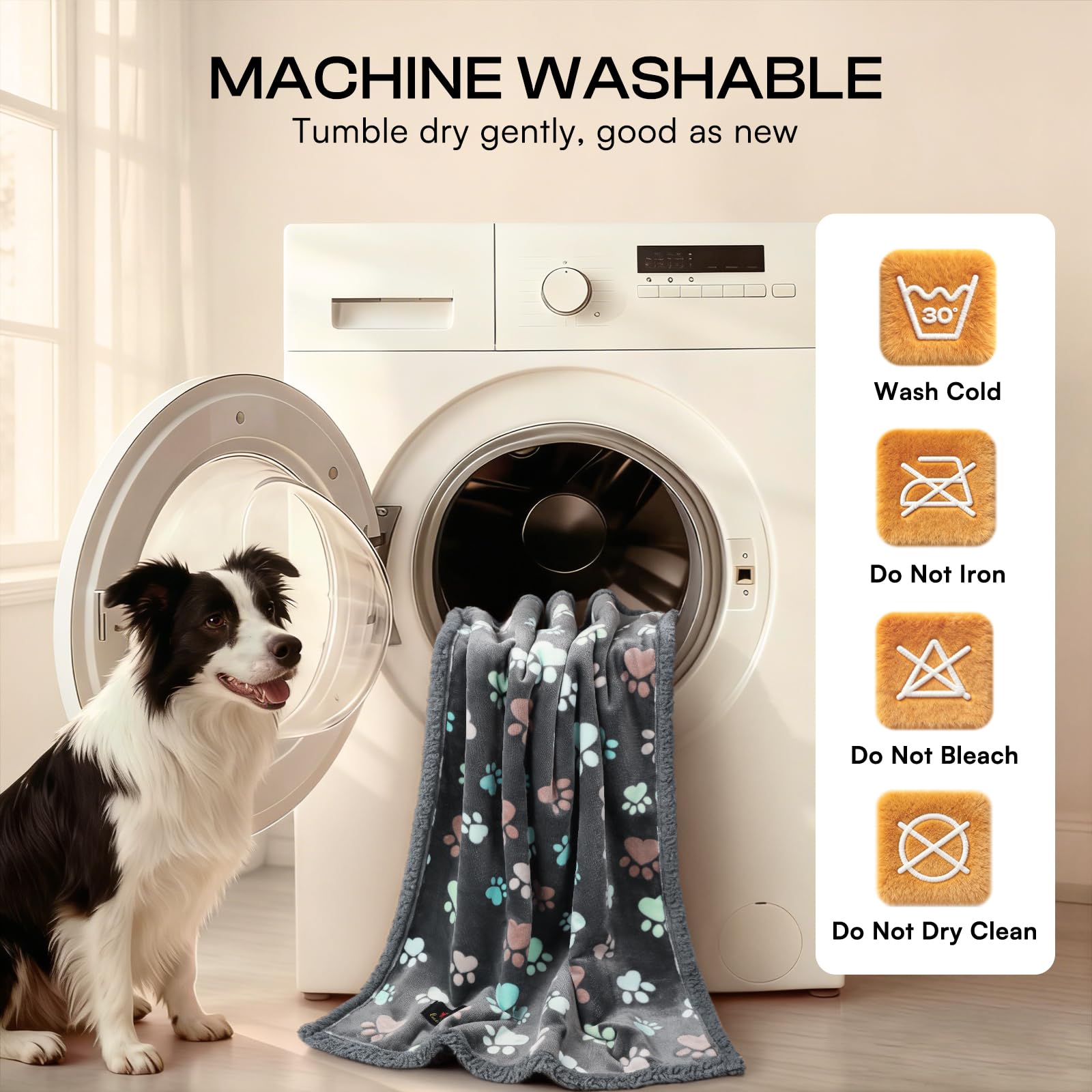 Luciphia Waterproof Pet Blankets for Couch Sofa Bed Cover Cat Liquid Pee Proof Washable Soft Fluffy Large Dog Blanket Reversible