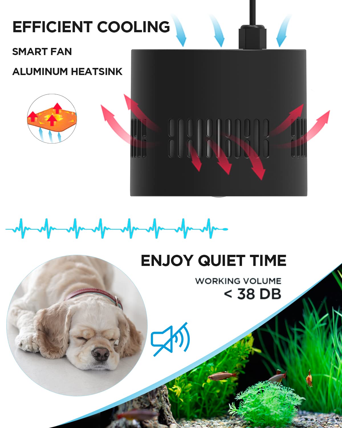 Lominie Planted Led Aquarium Light Upgraded 80W Dimmable Freshwater Fish Tank Clip On Aquarium Light Refugium 6500K Sunlight Full Spectrum For 10 Gallon Cube Tank With Gooseneck