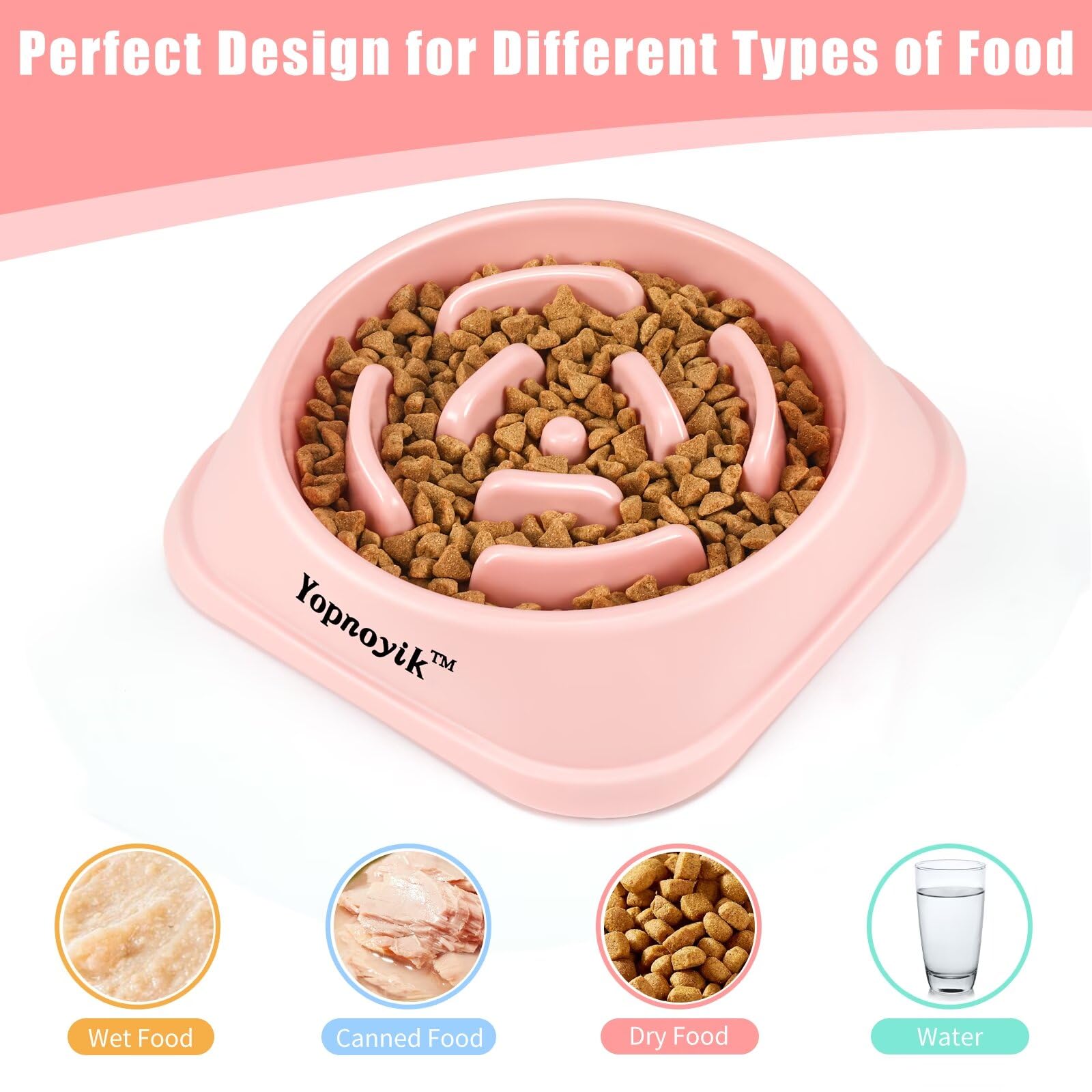2 Pack Slow Feeder Dog Bowls For Healthy Eating, Non-Slip And Anti-Choking Design, Reduces Bloating & Overeating For Small & Med