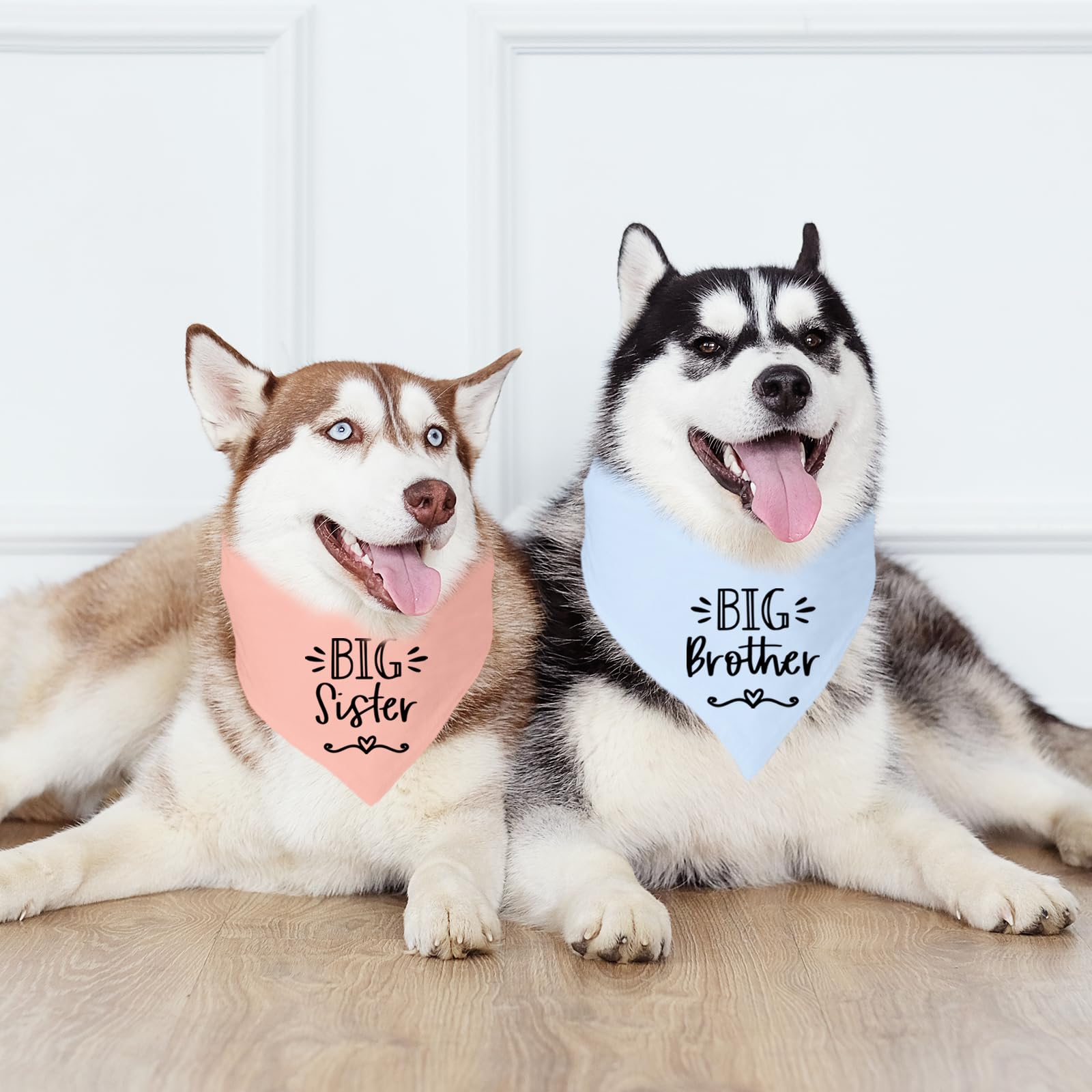 2 Packs Big Sister And Brother Dog Bandana, Pet Triangle Scarf For Small Medium Large Dogs, Baby Announcement Pet Scarf