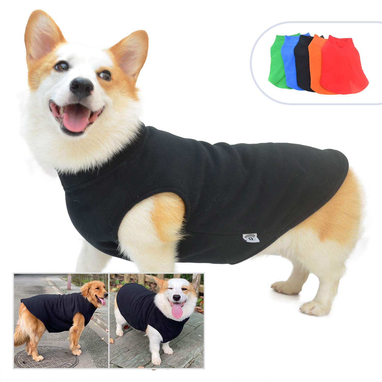 Dog Winter Vest Warm Breathable Dog Polar Fleece Vest Jacket, Lightweight Winter Coat With Leash Neck Hole For Small Medium Large Dogs Black Xl