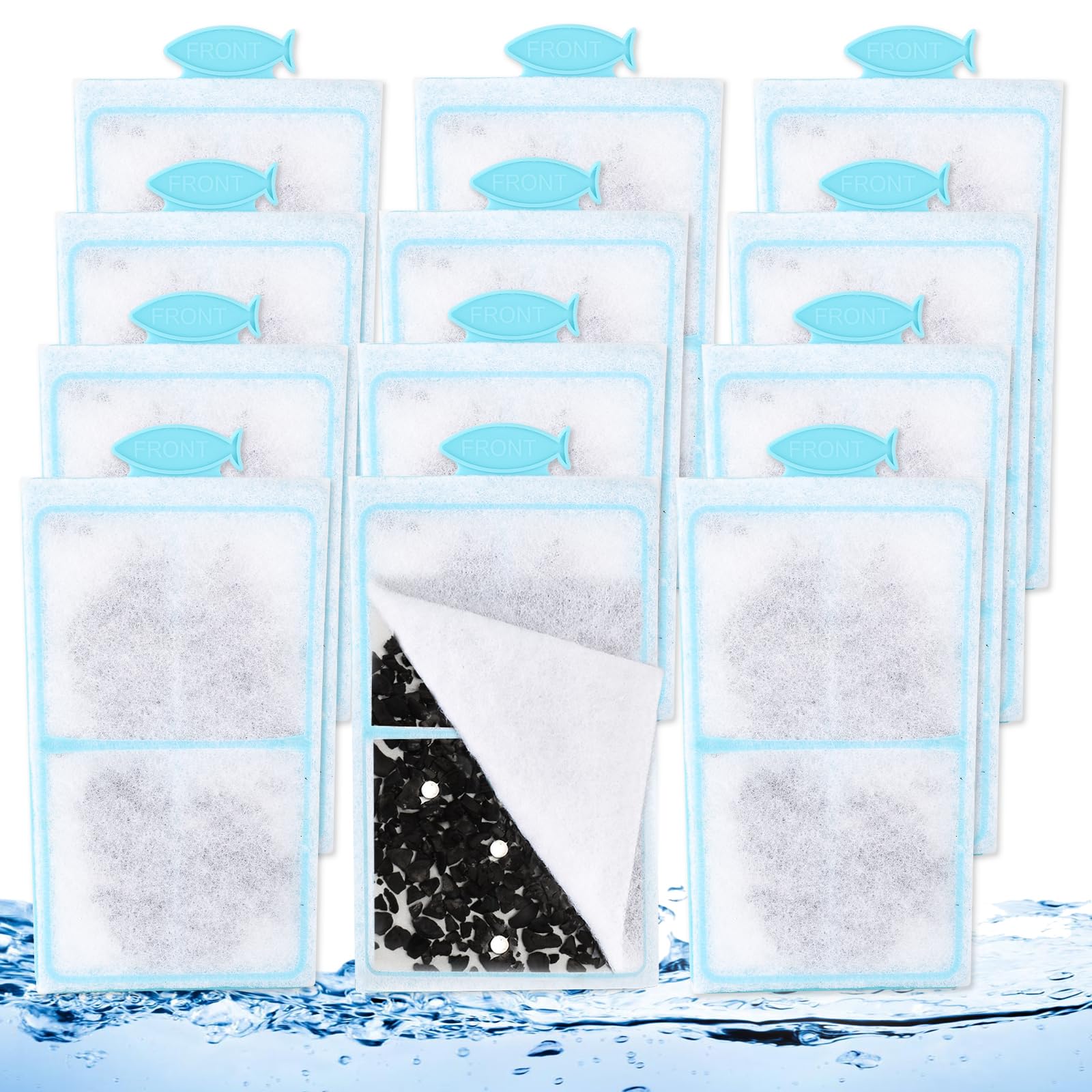 Saierte 12 Pack Pf-S Filter Cartridges For Top Fin Silenstream Pf10 Power Filters, Replacement Aquarium Carbon Cartridge With Ze