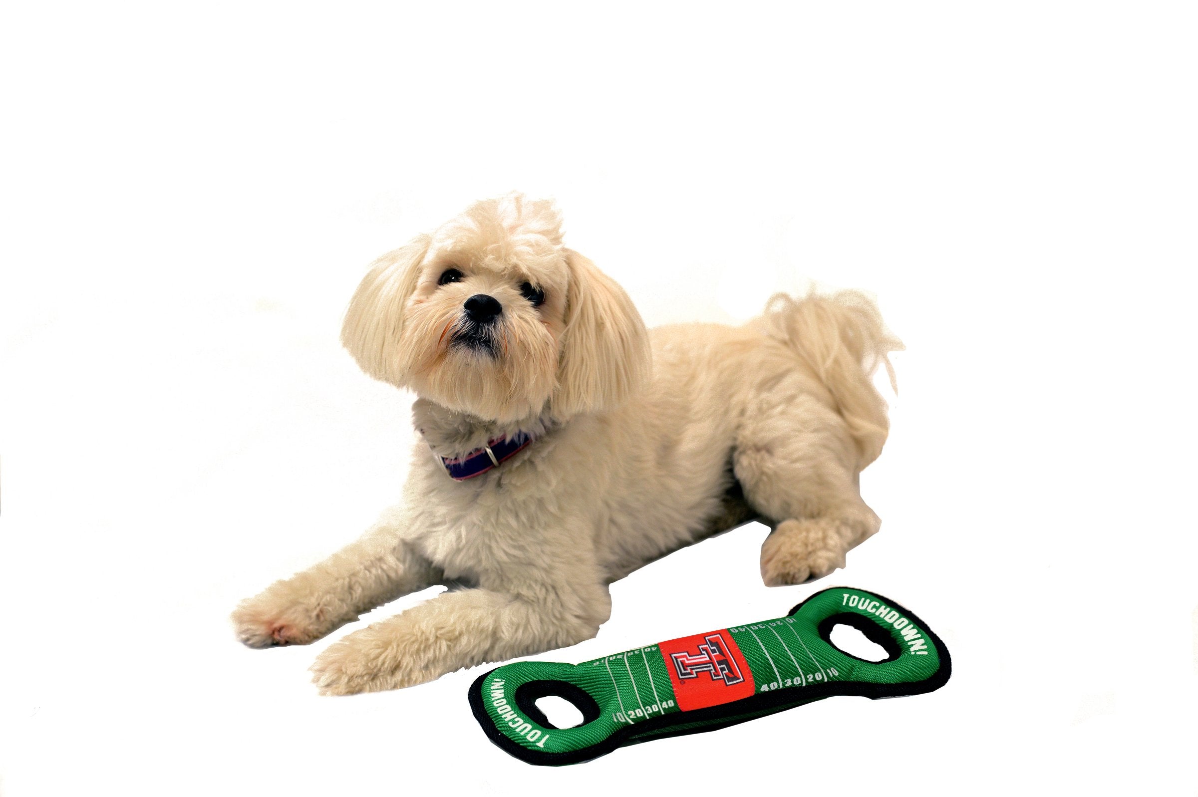 Pets First Ncaa Football Field Dog Toy With Squeaker. - Texas Tech Red Raiders - For Tug, Toss, And Fetch. - Tough& Durable Pet