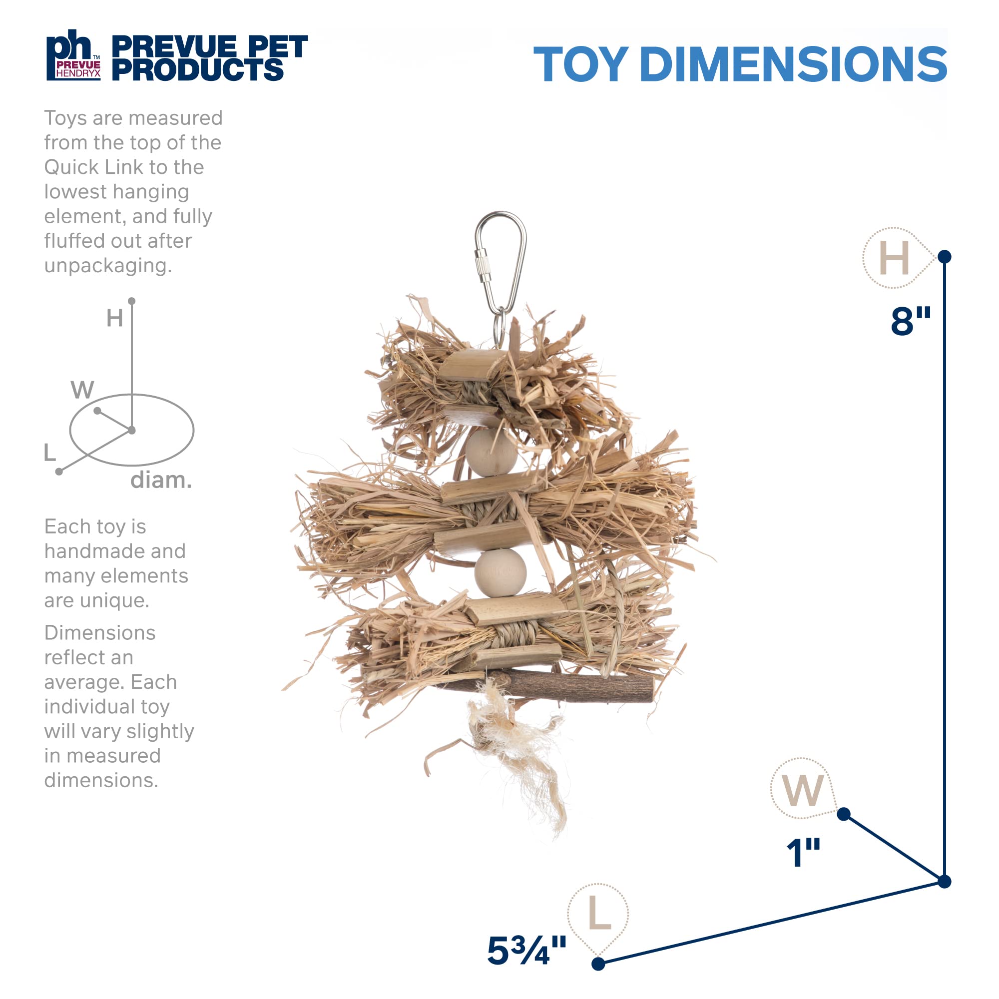 Pervue Pet Products Naturals Preen & Pacify Woodland Harvest Bird Toy 62549