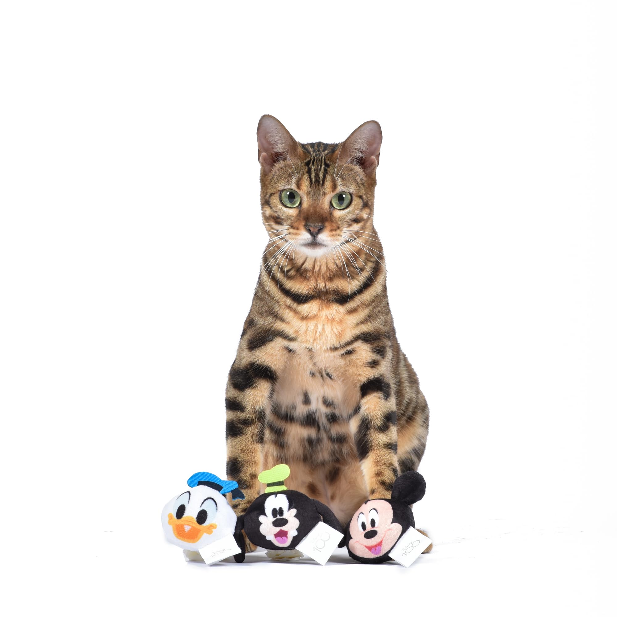 Disney For Pets 3 Piece Jingle Ball Cat Toys, 1.5In | Disney Cat Toys | Mickey Mouse, Goofy, And Donald Duck Cat Ball Toys With