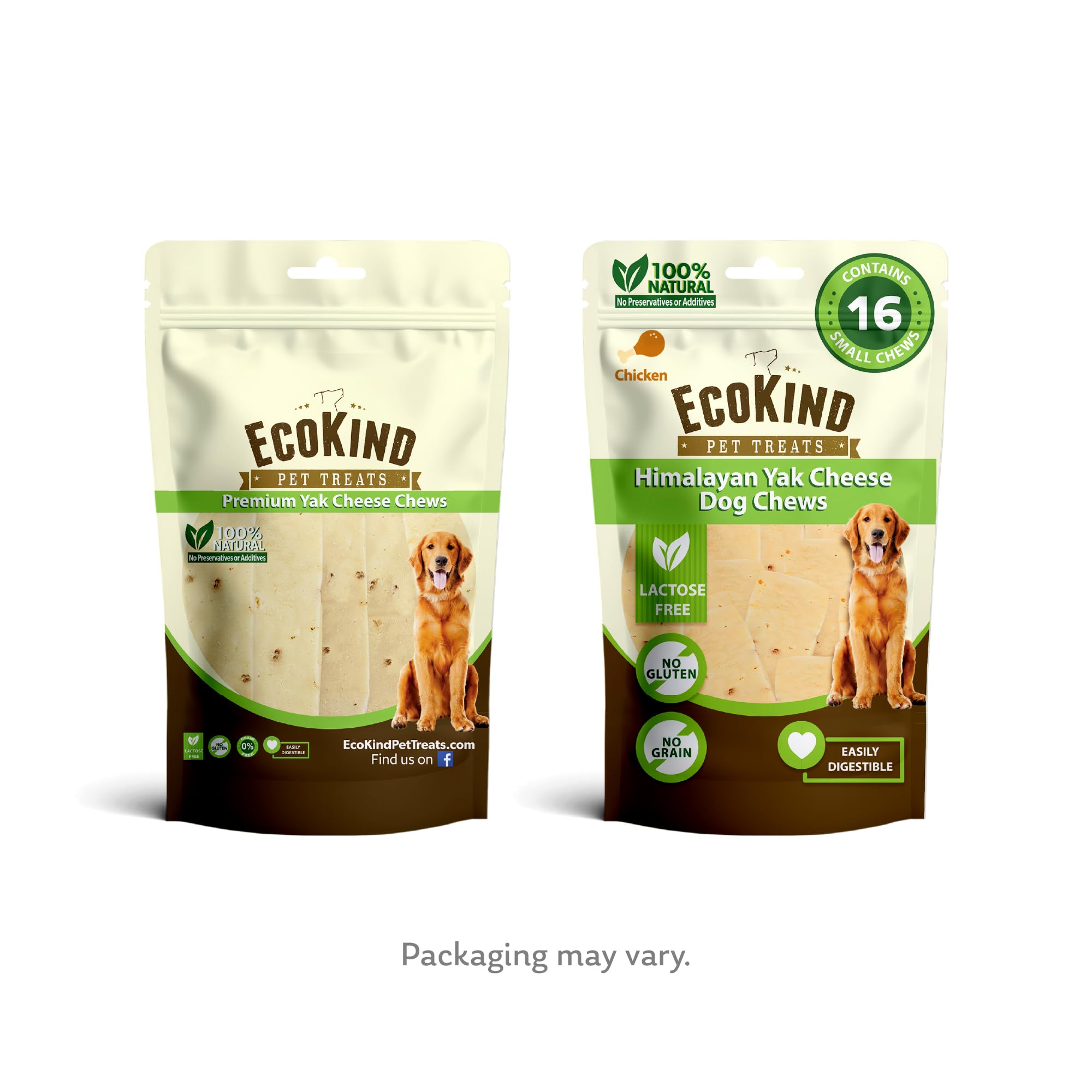 EcoKind Premium Gold Yak Cheese Himalayan Dog Chews, Healthy Dog Treats for Small Dogs, All Natural, High Protein Dog Chew, Chic