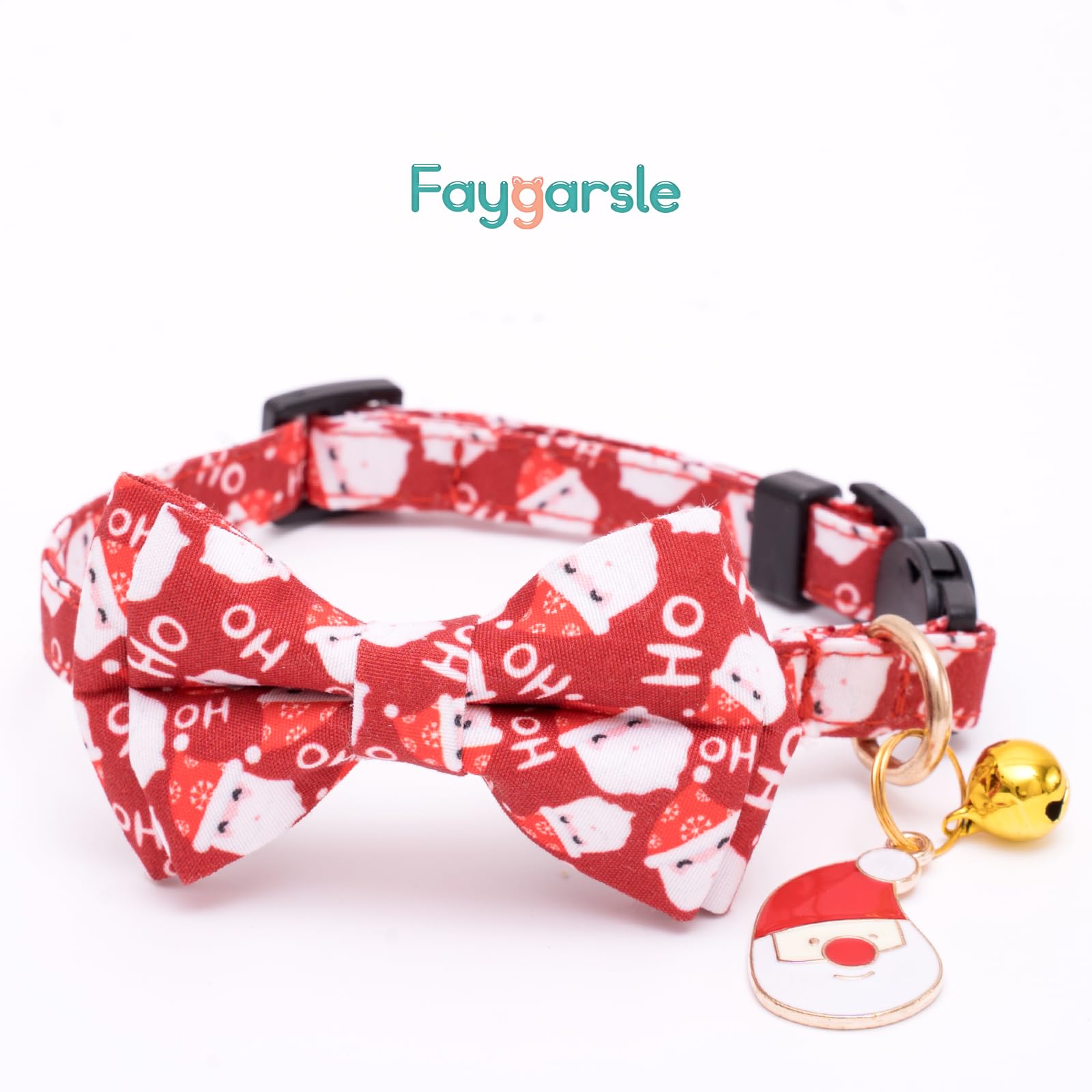 Faygarsle 2 Pack Christmas Cat Collar Cute Holiday Cat Collar With Bow Tie Breakaway Red Green Winter Collar For Boy Girl Cats F