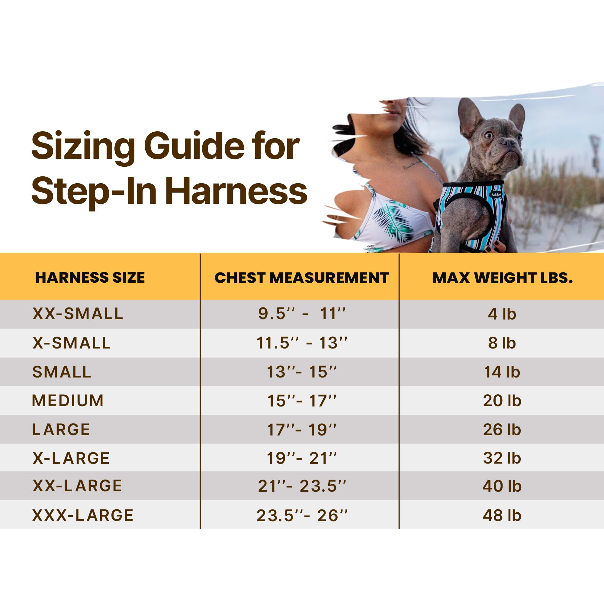 Bark Appeal Blue Stripe Step-in Dog Harness for Small-Medium Pets - Updated Sizing, Re-Measuring is Essential - Soft Vest Harnes