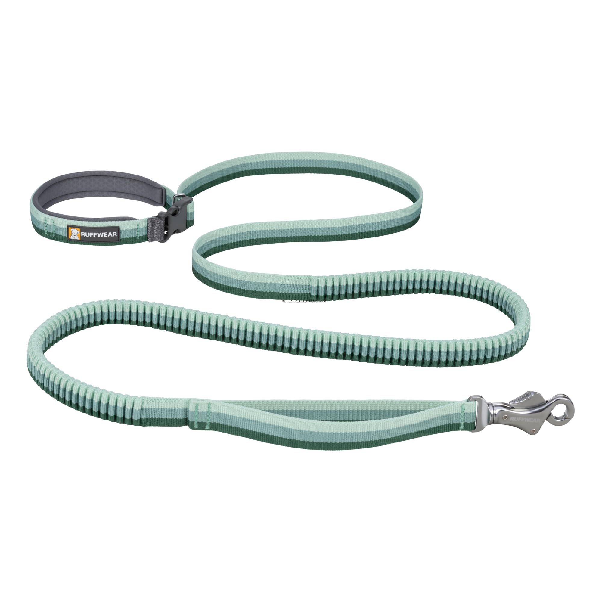Ruffwear, Roamer Bungee Dog Leash For Running, Biking Or Hiking, Can Be Used Hand-Held Or Hands-Free, River Rock Green, 7.3'-11'