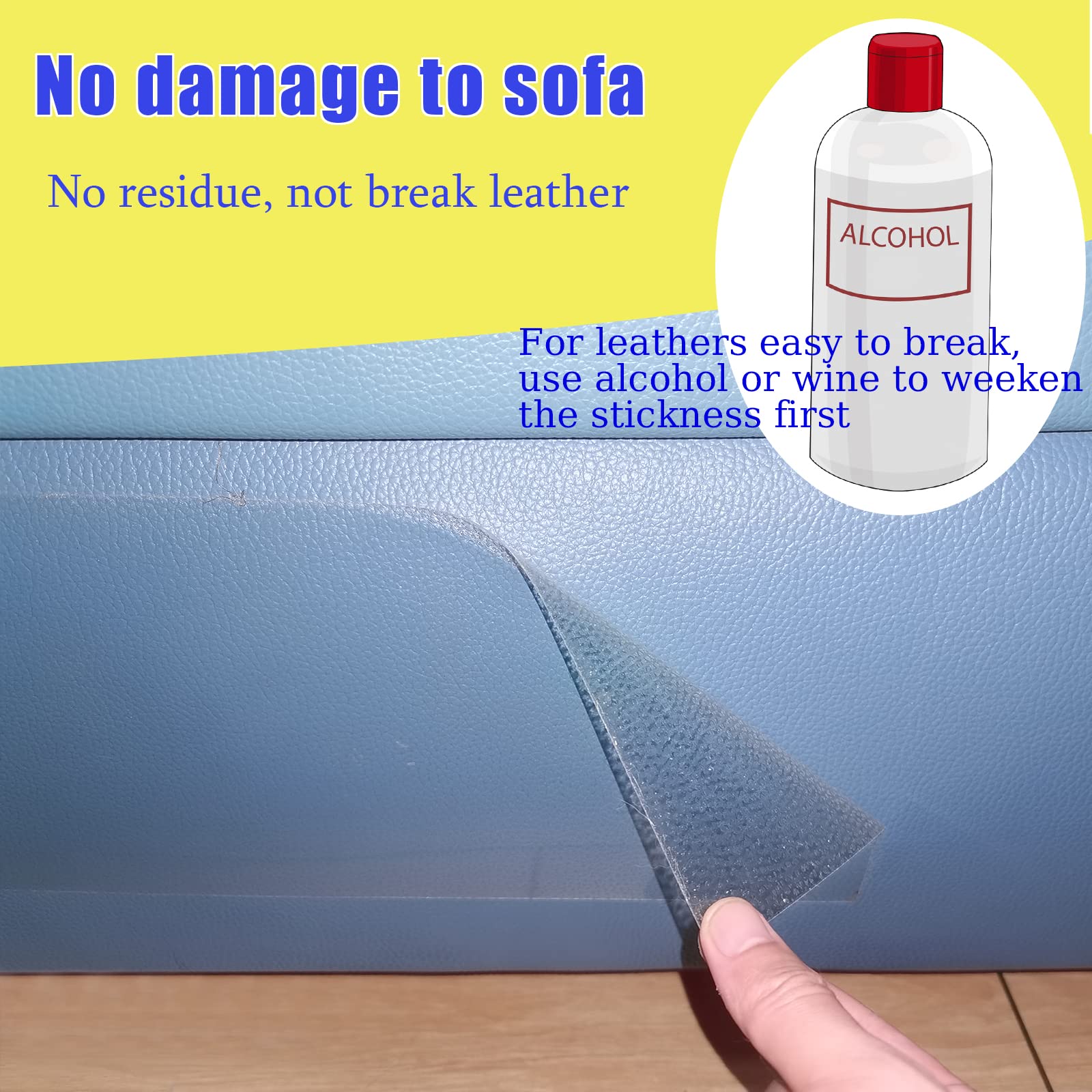 10 Pcs Cat Scratch Furniture Protector For Leather, Cat Furniture Protector, Furniture Protectors From Cats, Cat Scratching Deterrent Strong Adhesion, No Residue (10 Pcs + 60 Pins)