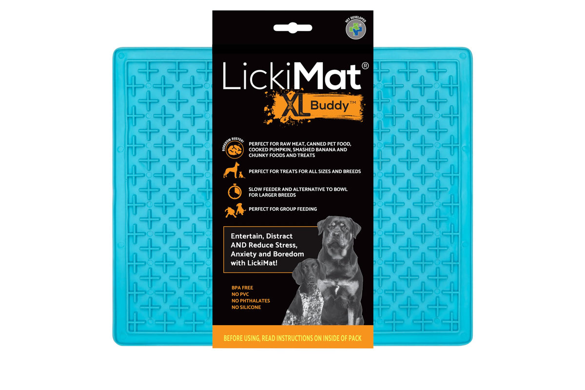 LickiMat X Large Breed Buddy Dog Lick Mat, Dog Calmer, Slow Feeder, Anxiety Reliever Alternative to Puzzle Toys, Slow Feeding Bo