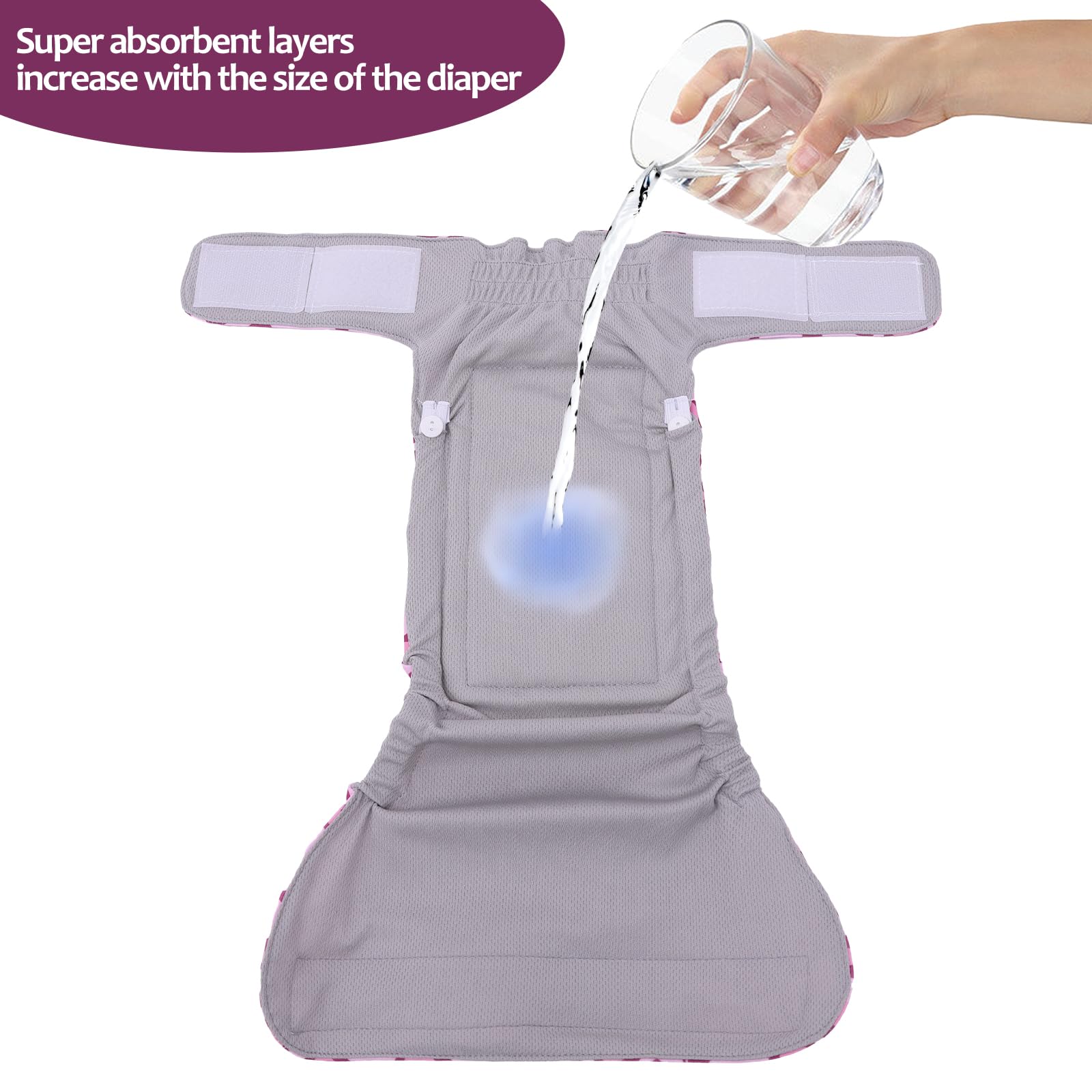 Cutebone Washable Dog Diapers Female No Tail Hole 3 Pack Reusable Doggie Period Training Pants For Docked-Tail Frenchie French Bulldog Boston Terrier Without Tail Wwd18M