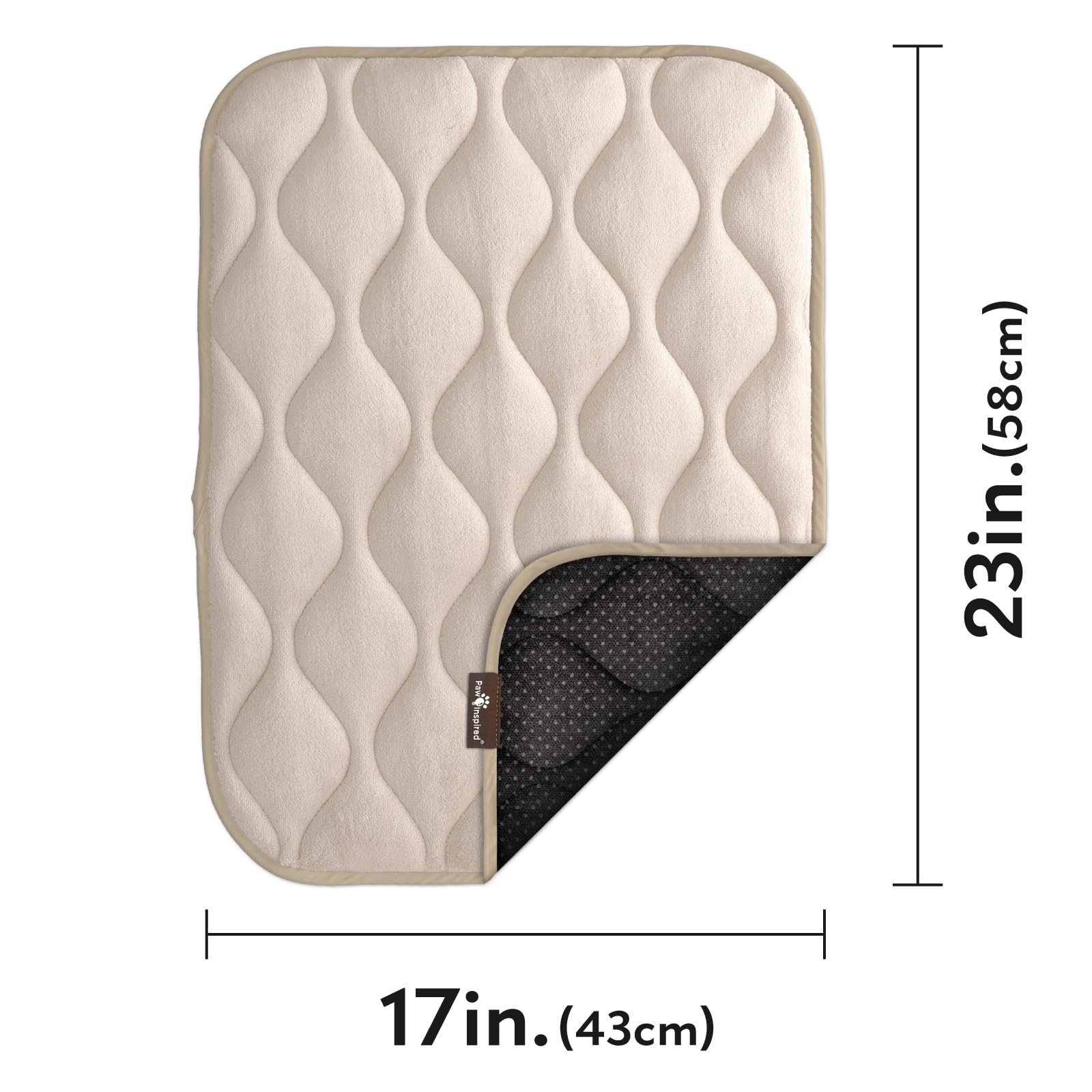 Paw Inspired Washable Padded Crate Mats For Dogs | 23    X 17    Pad, Fits 24-Inch Kennels | Leakproof, Waterproof Bottom, Plush