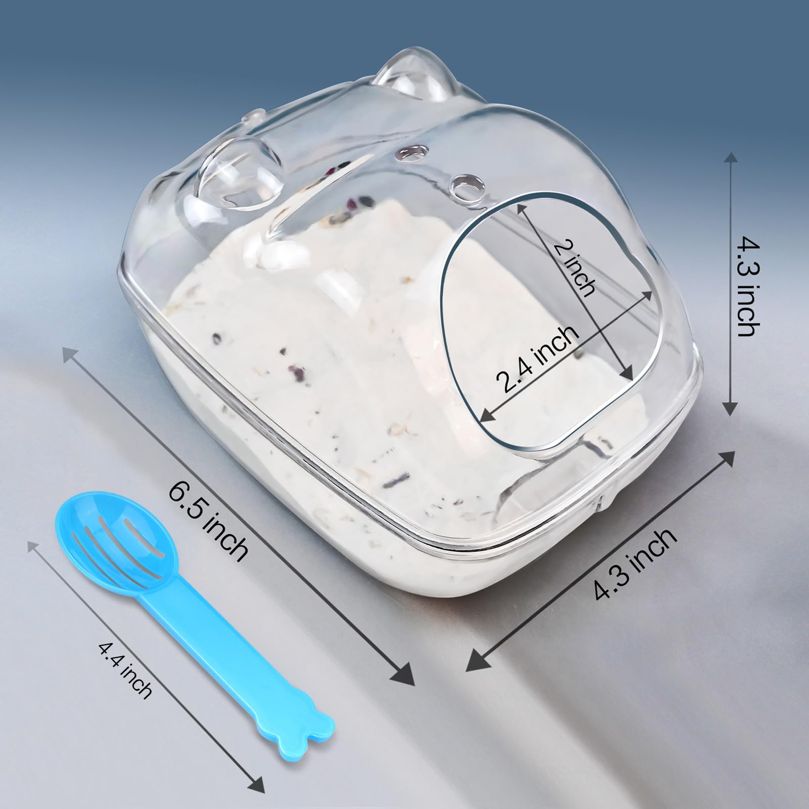 Lazyyzal Hamster Bathtub,Hamster Bathroom,Small Animal Habitat Décor,Sand Bath Container Transparent Beds,Hamster Bed,Ice Bathtub,Sleep Pad Nest,Sand Bath Box For Small Pet Animals Cage Accessories(L)