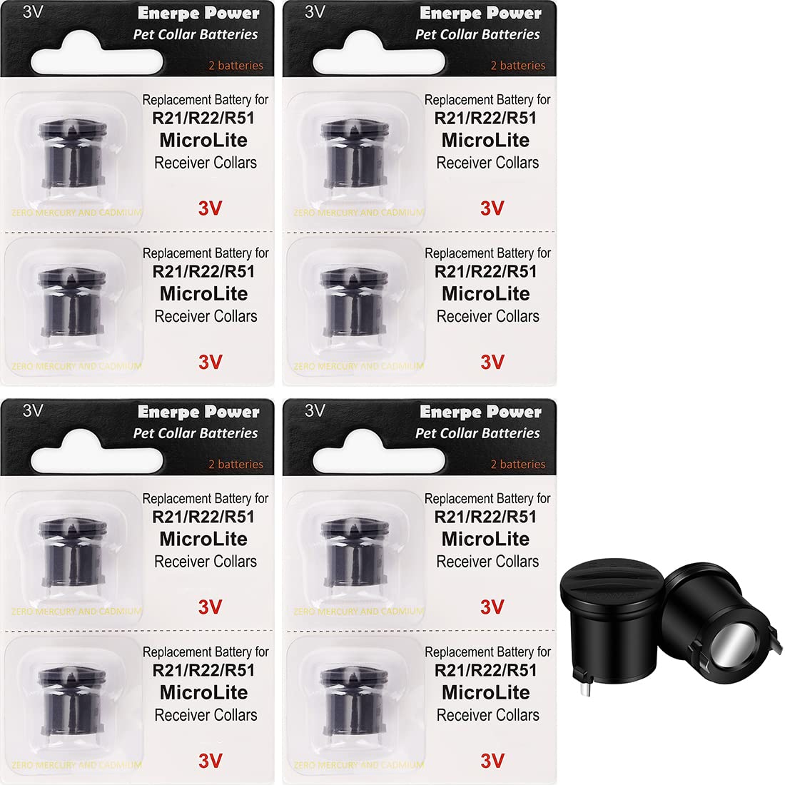 Enerpe Dog Fence Batteries Long-Lasting & High Capacity Compatible With Invisible R21 R22 R51 And Microlite Fence Receiver Colla