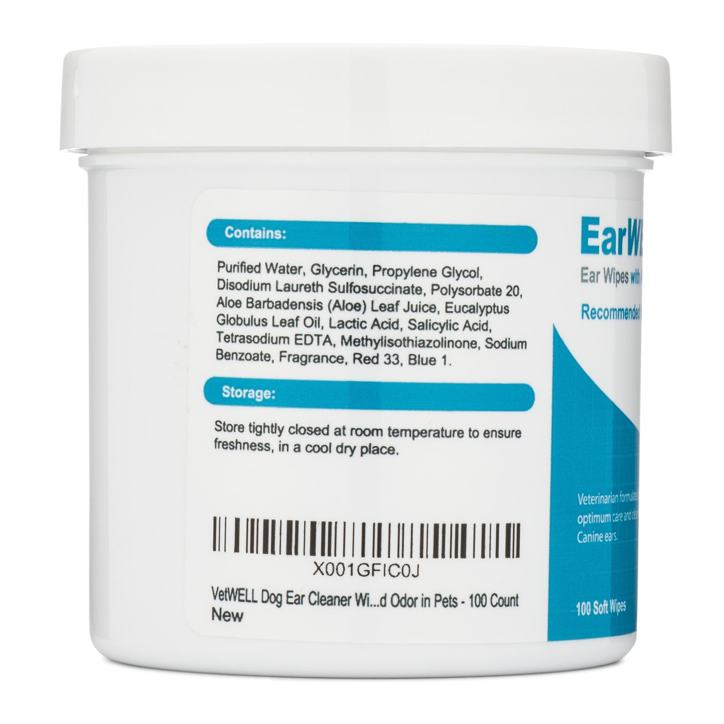 Dog Ear Wipes - Otic Cleaning Wipes for Infections and Controlling Ear Infections and Ear Odor in Pets - EarWELL by VetWELL - 10