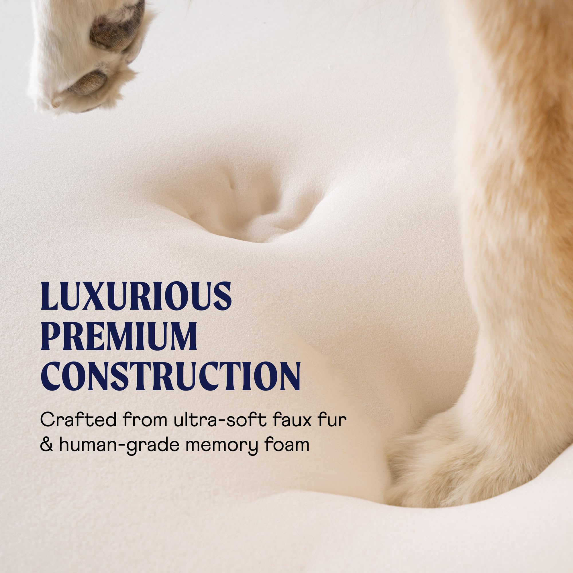 Puprug Orthopedic Dog Bed For Large Dogs With Fluffy Soft Faux Fur And Memory Foam For Joint Pain Relief, Machine Washable And Waterproof Couch Bed, Polar White, Large/Extra Large