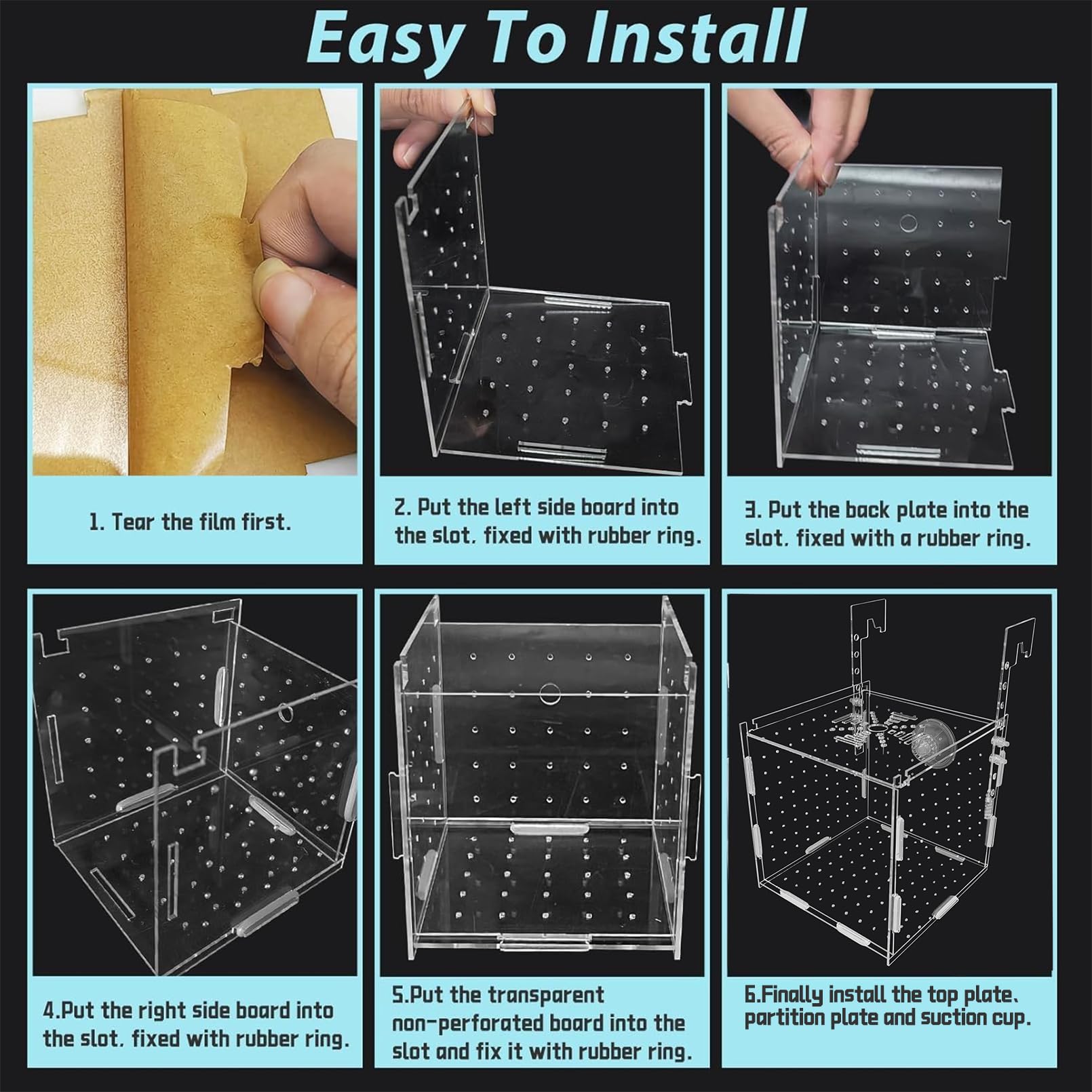 Pinvnby Acrylic Fish Breeding Box,Transparent Fish Isolation Box Acrylic Hatchery Incubator Tank With Suction Cups For Baby Fish