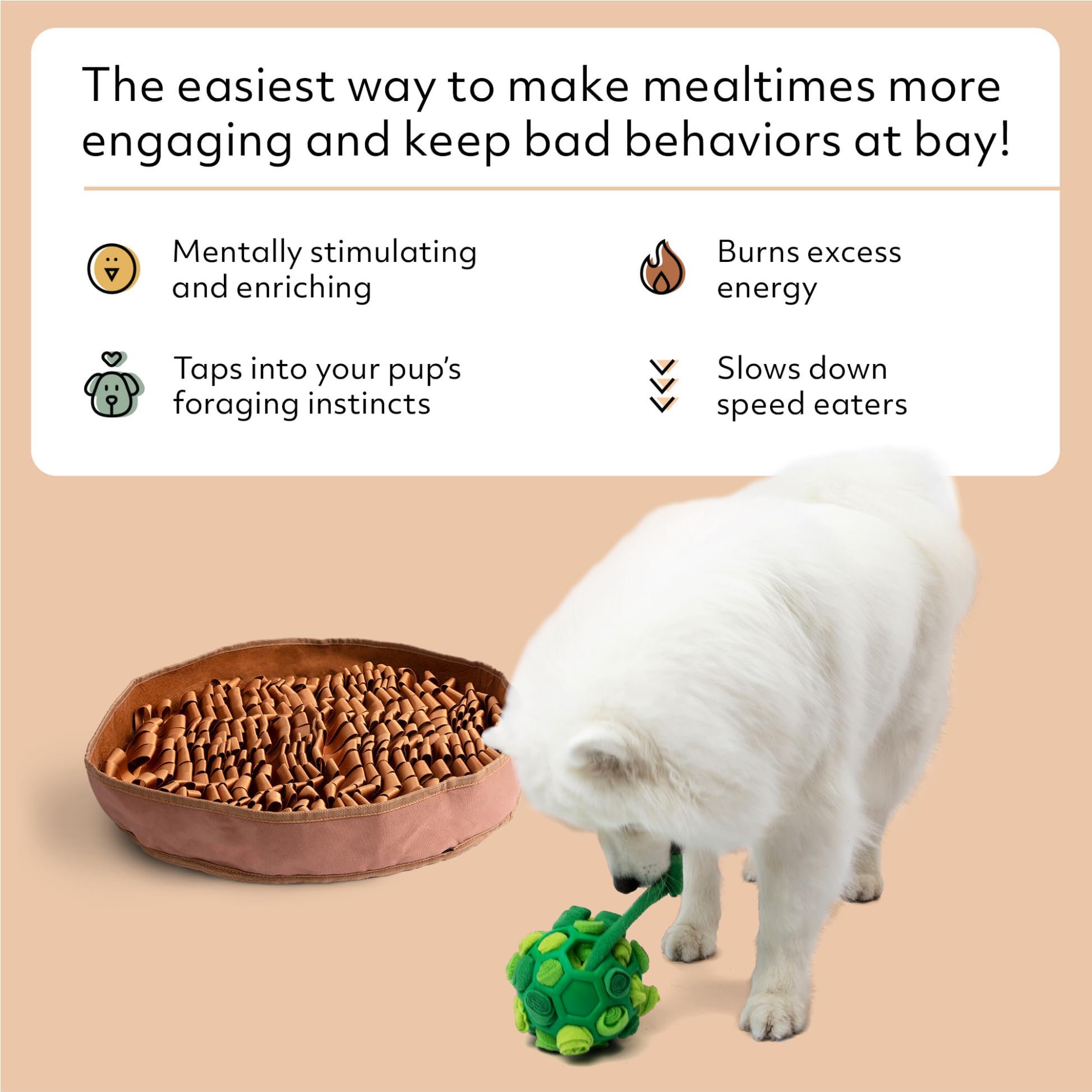 Reggie Enrichment Value Pack For Dogs With Stimulating Feeder Mat And Forager Ball To Relieve Speed Eating, Boredom, Stress | Ve