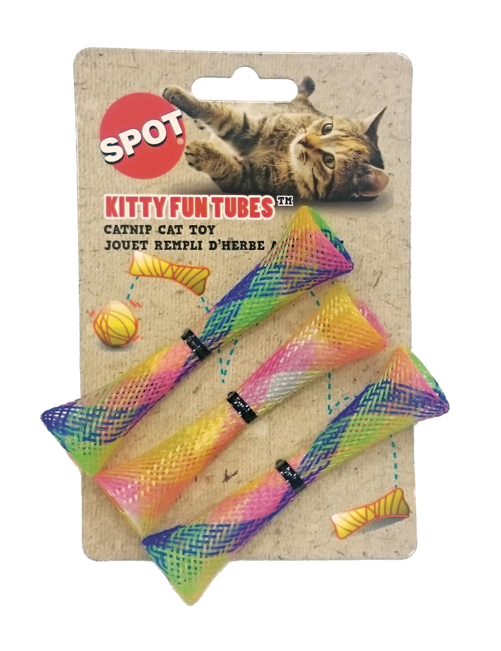 Spot Ethical Pet Catnip Cat Or Kitten Toy, Colorful Fun Tubes. Interactive Bouncy Cat Toy, Assorted Color
