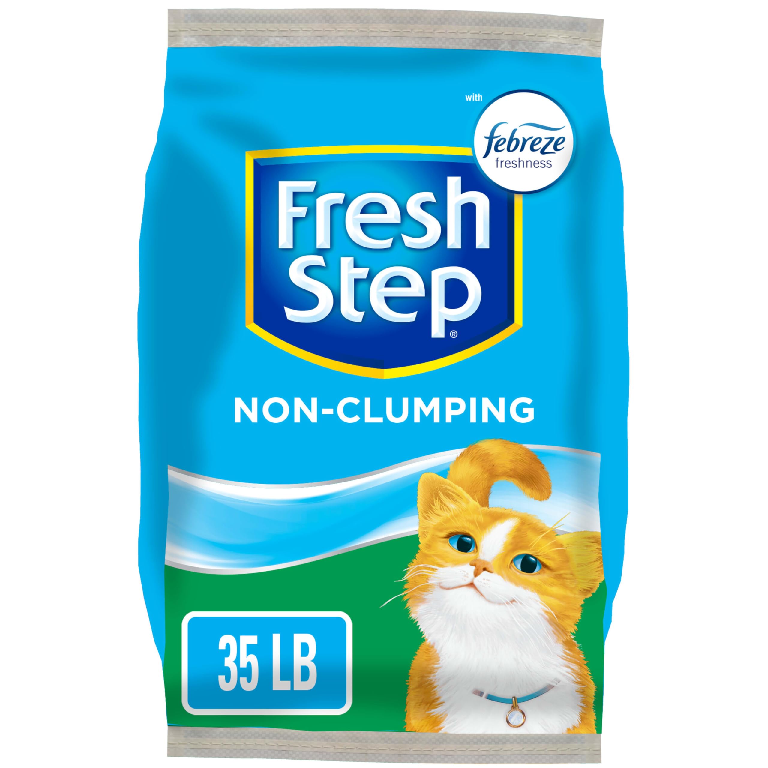 Fresh Step Non Clumping Cat Litter With Febreze Freshness, With 7-Day Odor Control, 35 Lb. Bag