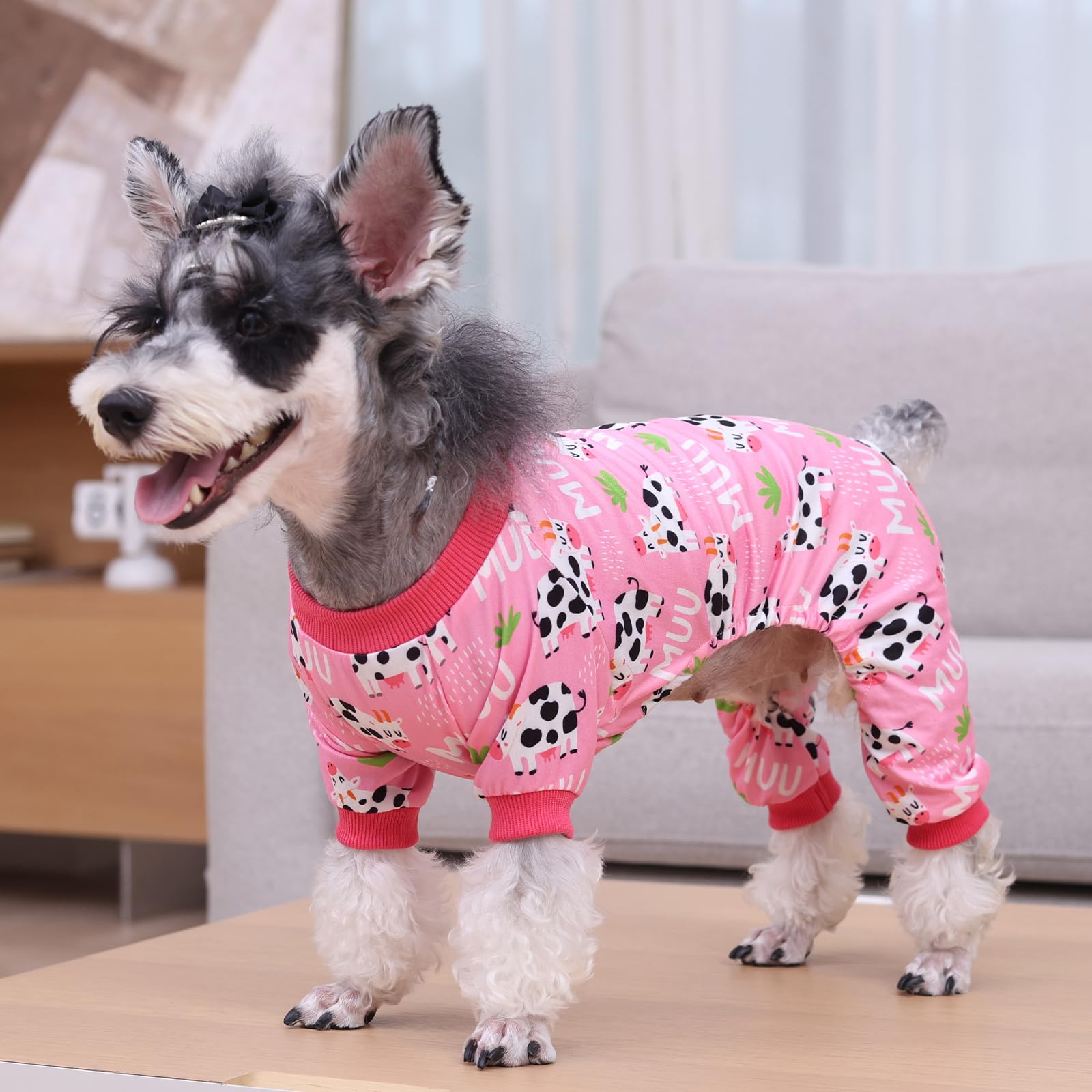Cutebone Small Dog Pajamas Shirt Stretchy Summer Puppy Pjs Soft Cat Onesies Pet Clothes For Daily Wear Da31S