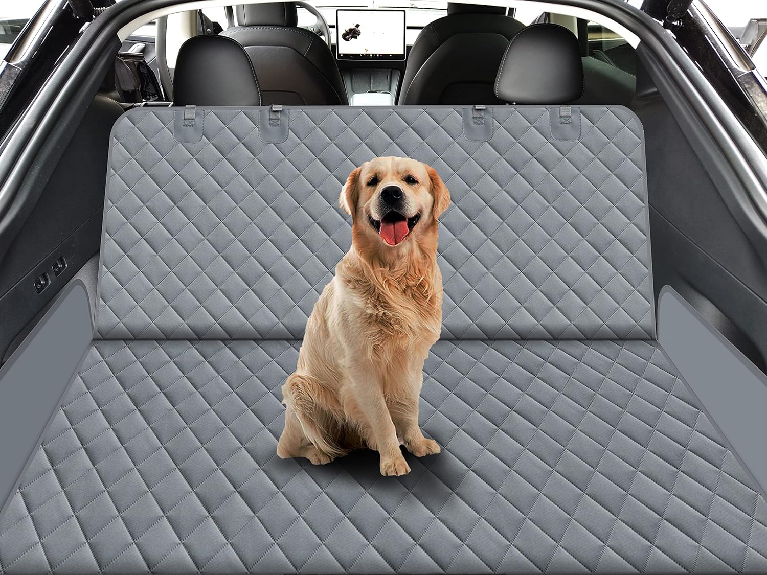 Gxt Dog Back Seat Cover Protector For Cars Suv And Trucks With Mesh Window, Scratchproof Nonslip And Waterproof Material(Grey)