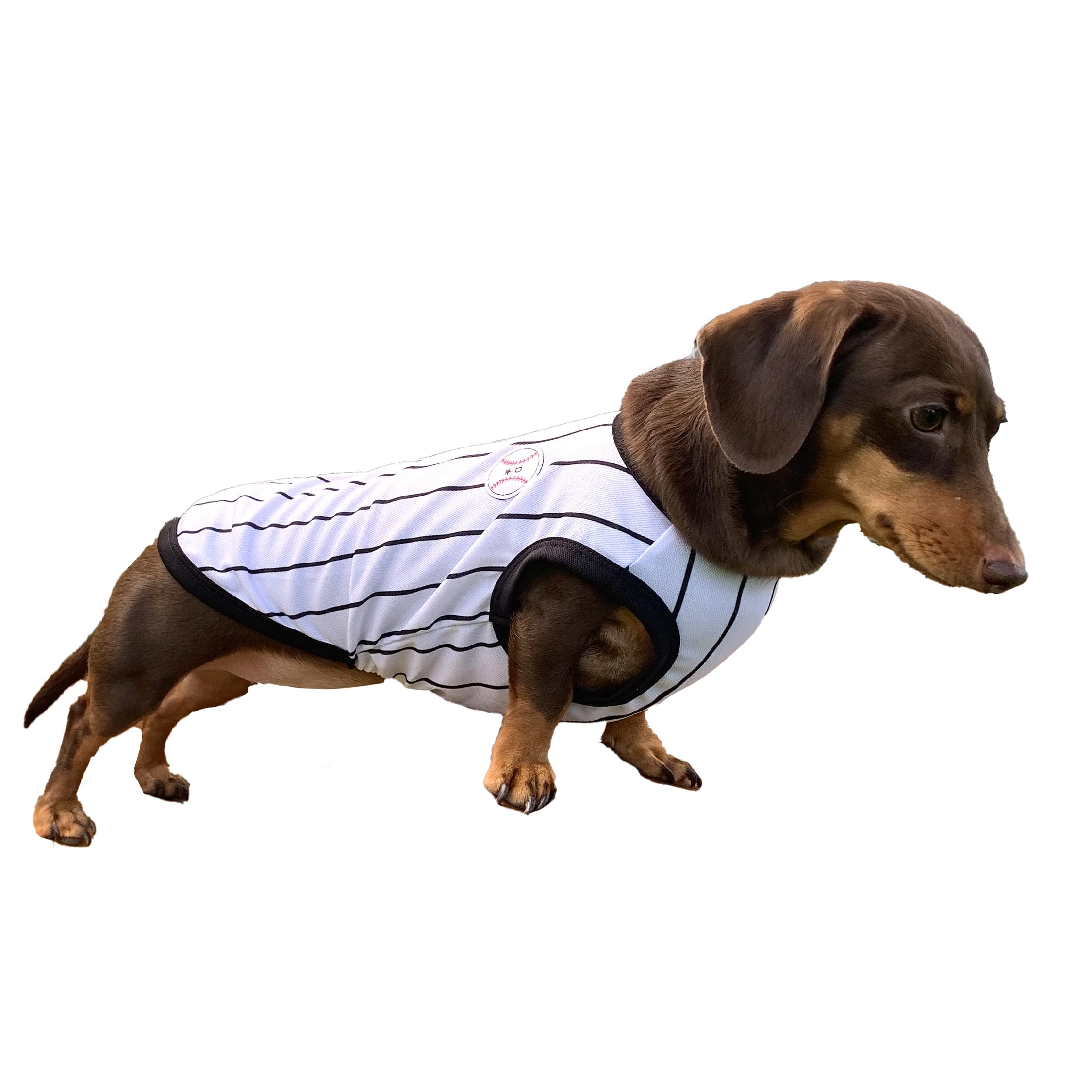 D Doggy Star Dachshund Clothes For Dogs Baseball Mini And Adults T Shirts (Xl,Baseball Black)