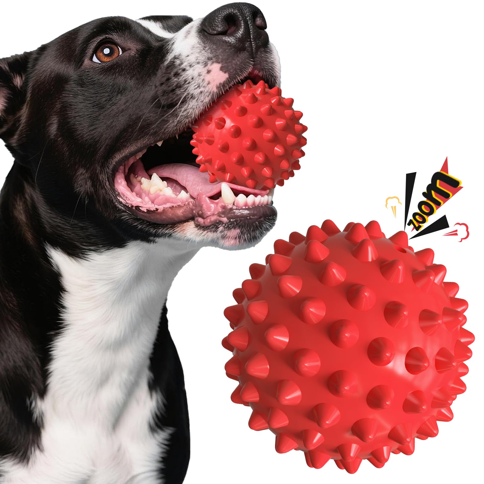 Apasiri ???????????????? ?????????????? Squeaky Toys For Large Dogs, Aggressive Chewers, Tough Spiky Ball Durable Floatable Rubb