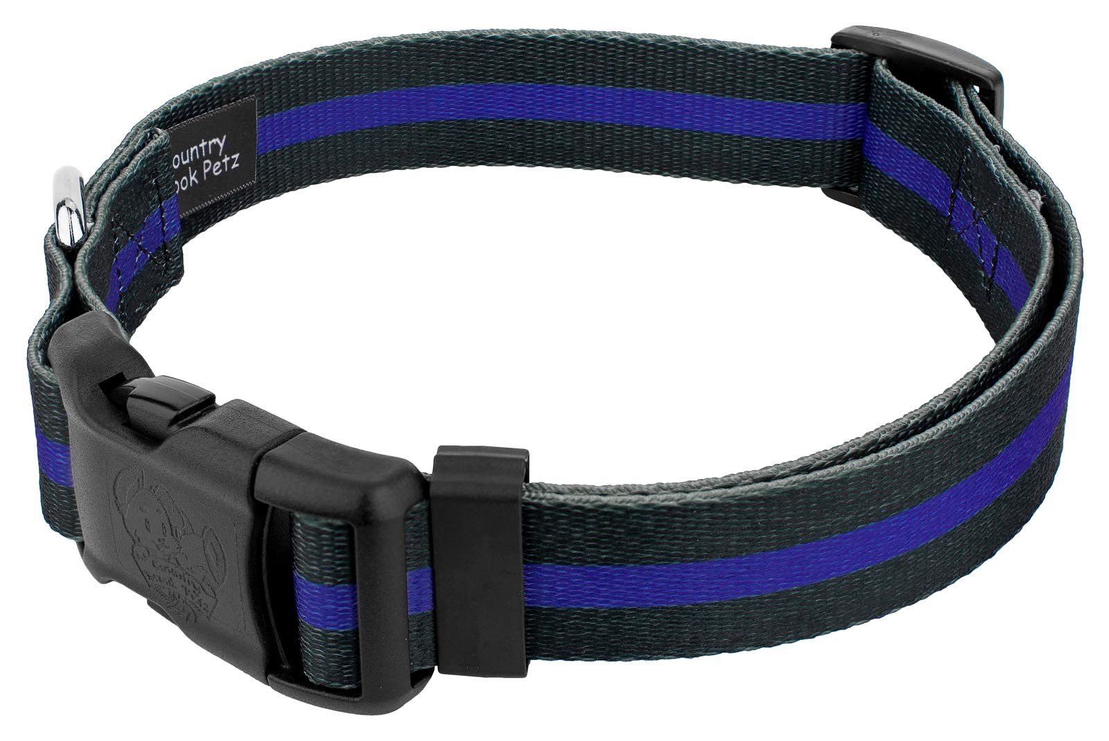 Country Brook Petz - Deluxe Thin Blue Line Dog Collar - Made In The U.S.A. - Camouflage Collection With 17 Rugged Designs (5/8 Inch, Small)