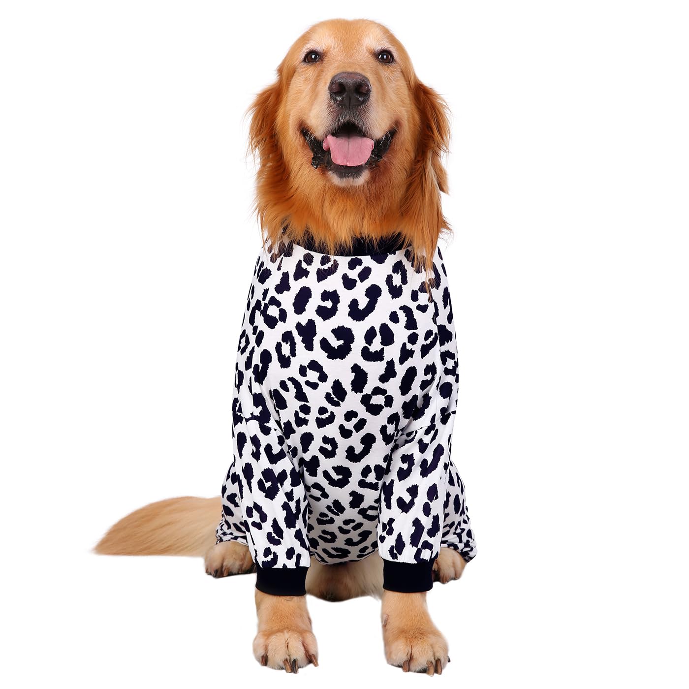 Hde Dog Pajamas One Piece Jumpsuit Lightweight Dog Pjs Shirt For M-3Xl Dogs Snow Leopard - 3Xl