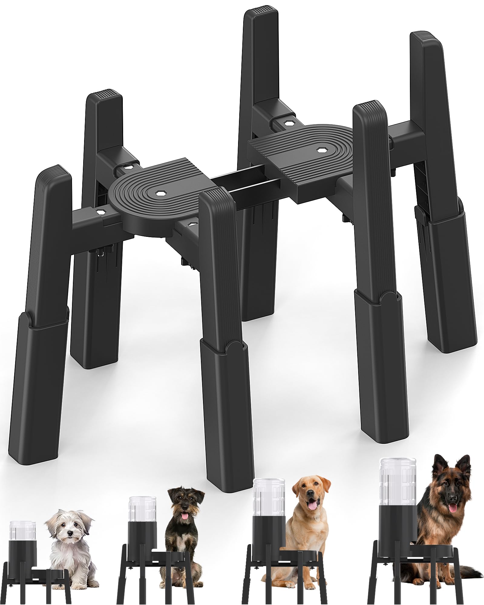 Czpet Dog Water Dispenser Stand, Holder For Pet Automatic Feeders, Width And Height Adjustable Elevated Stand For Pet Feerders, 