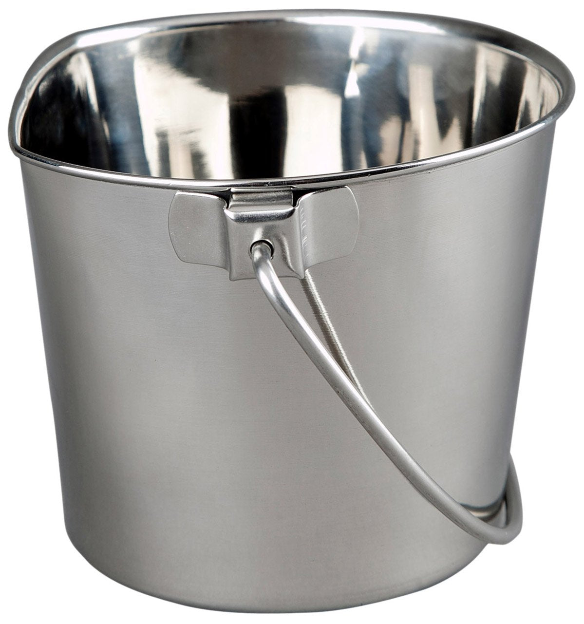 Advance Pet Products Heavy Stainless Steel Flat Bucket, 6 Quart Flat