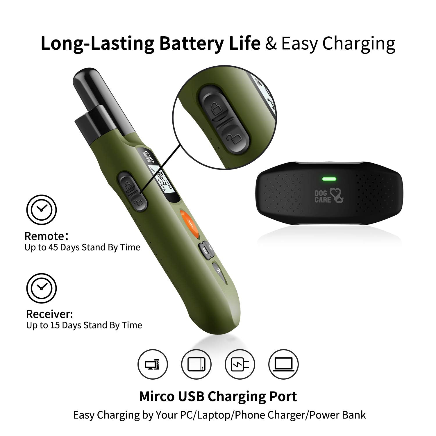 Dog Training Collar - Rechargeable Dog Shock Collar W/3 Training Modes, Beep, Vibration And Shock, Rainproof Training Collar, Up To 1000Ft Remote Range, Adjustable Shock Levels Dog Training Set