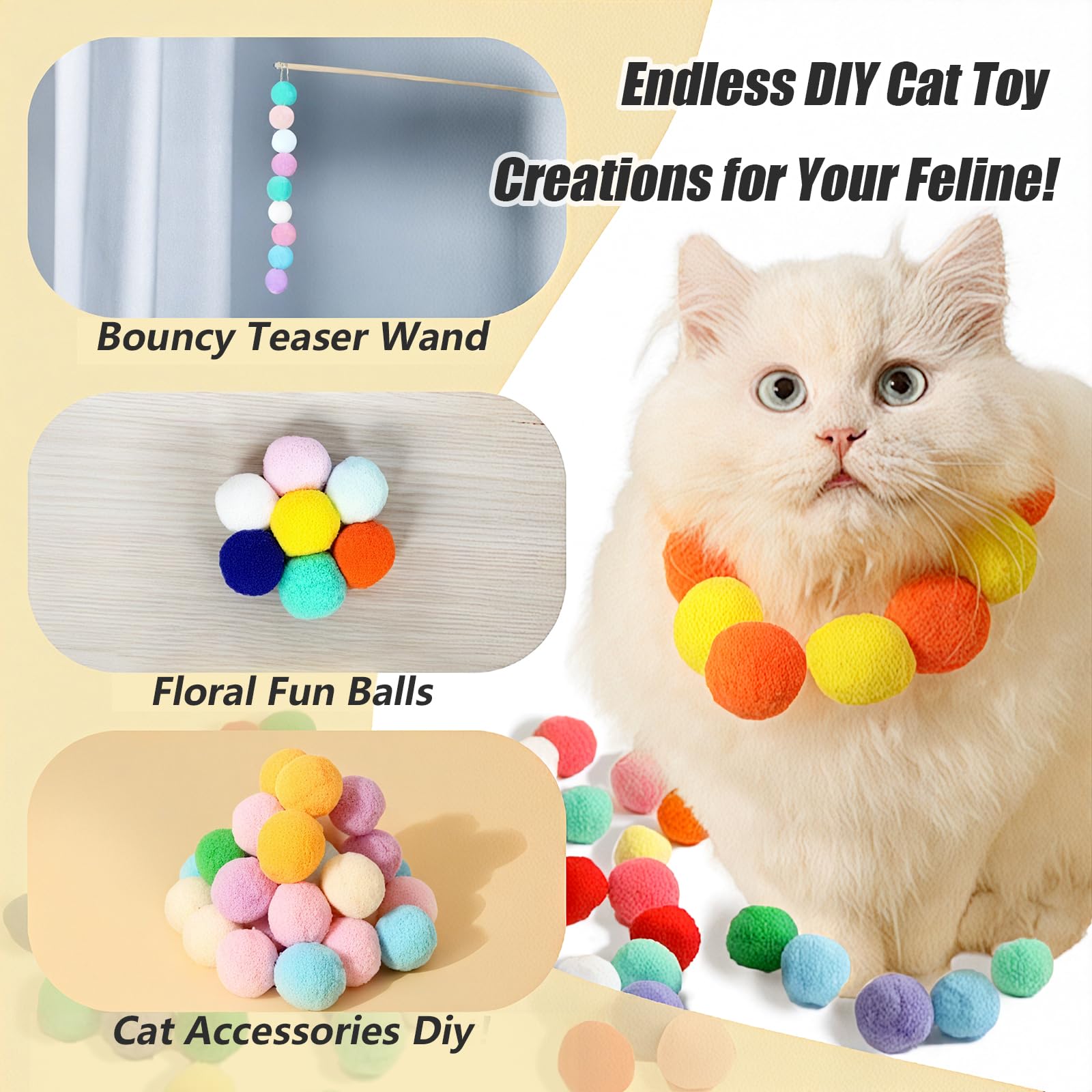 Kalimdor Cat Toy Ball Launcher,Interactive Cat Toys For Indoor Cats Adult Cats With Plush Balls, Kitten Toys Indoor Cat Exercise
