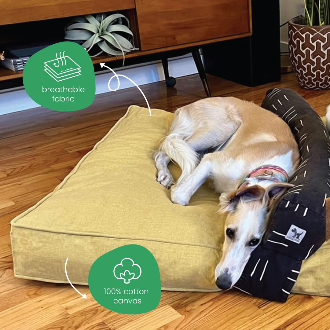 Molly Mutt Elysium Dog Bed Duvet Cover, Gots-Certified 100% Cotton Canvas Cover For Dog, Puppy, Or Cat Bed, Durable, Washable, A