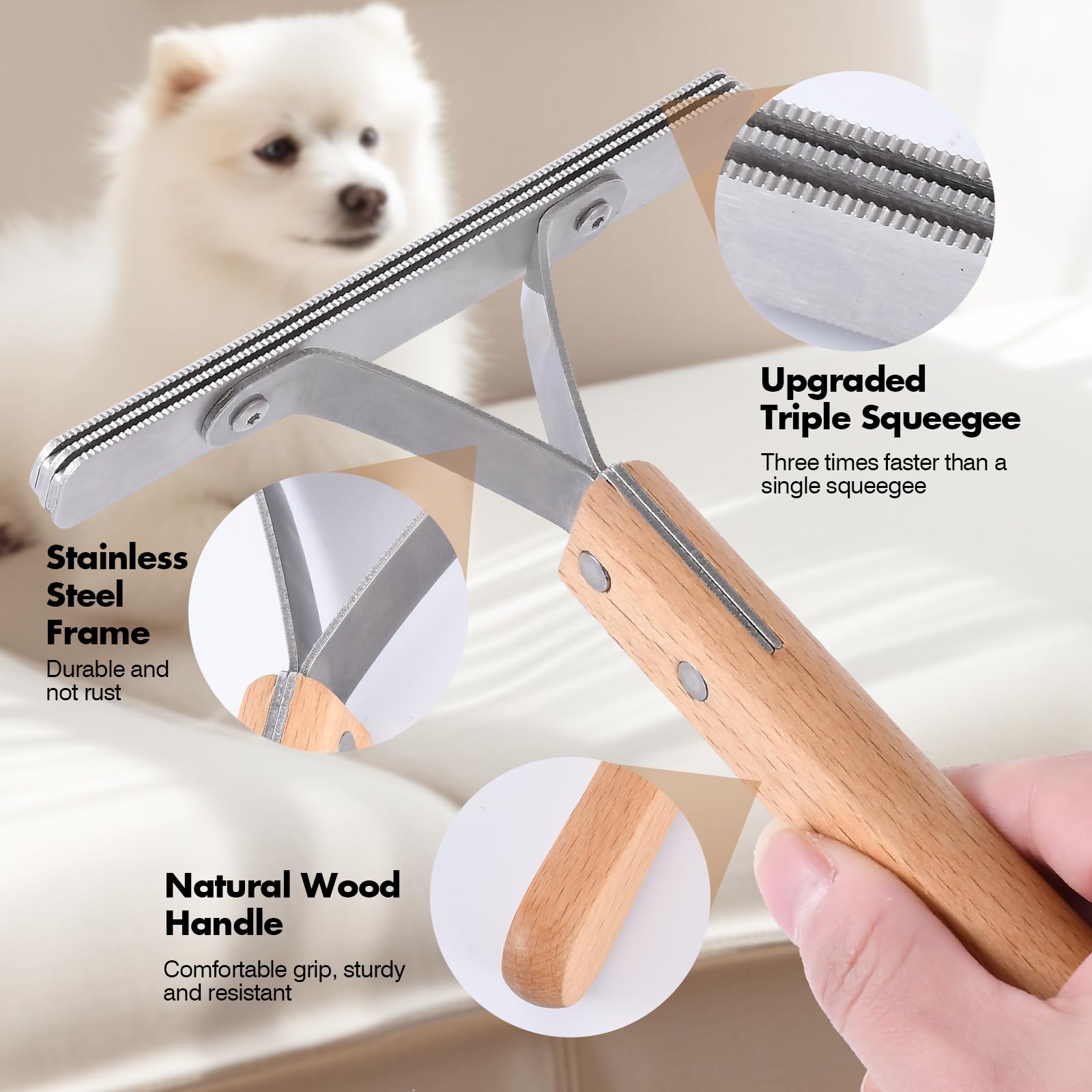 Glyvian 4Pack Pet Hair Remover Dog Cat Hair Remover Stainless Steel Lint Carpet Remover Shaver Portable Fabric Shaver For Furnit