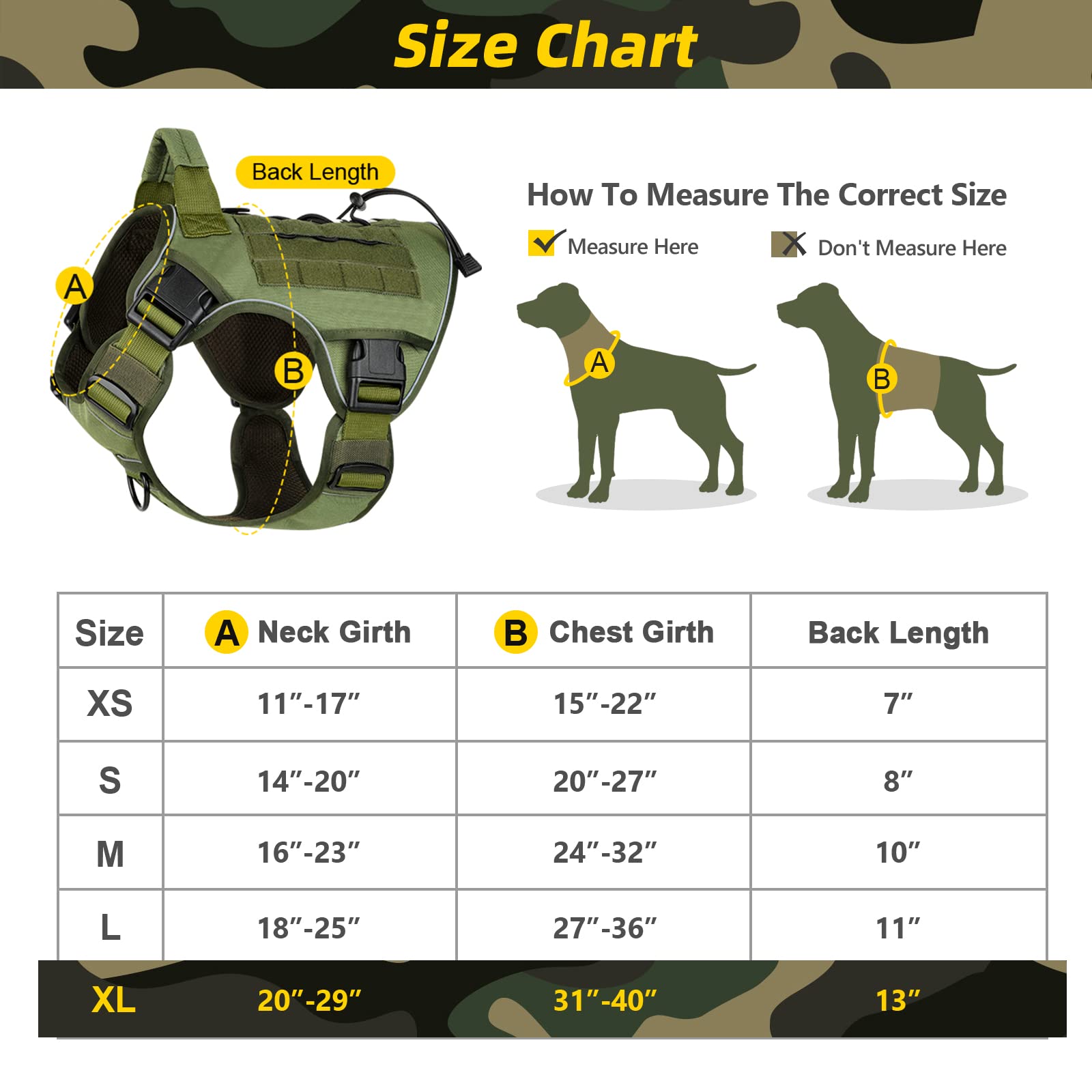 Wingoin Pink Tactical Dog Harness Vest For Large Dogs No Pull Adjustable Reflective Military Pet Harness With Handle For Golden Retriever, Doberman Pinscher, Rottweiler, Great Dane Service Dog (Xl)