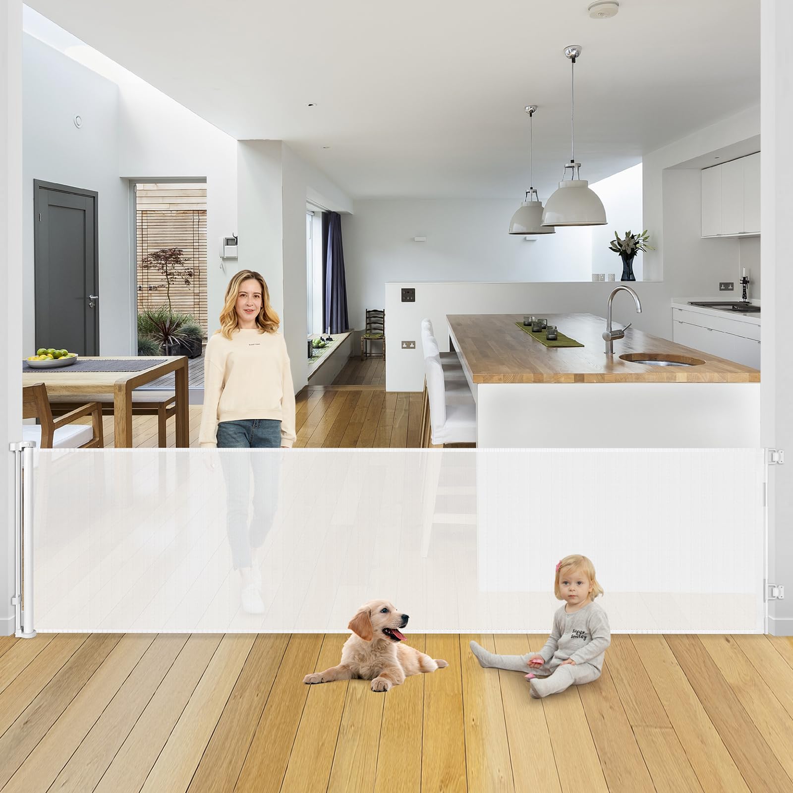 90 Inch Baby Gates Extra Wide Retractable Baby Gate Extra Large Baby Gate Extra Wide Dog Gates for The House Extra Wide Baby Gat