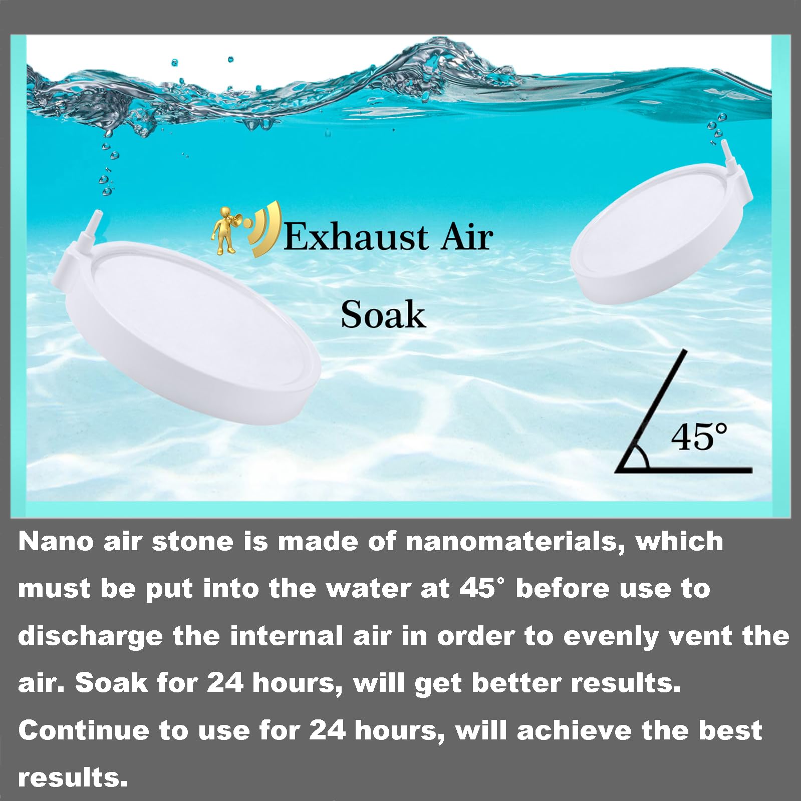 Carefree Fish Aquarium Nano Air Stone Disk Fish Tank Bubble Stone Disc 1.4/2/4/6/8 Inch