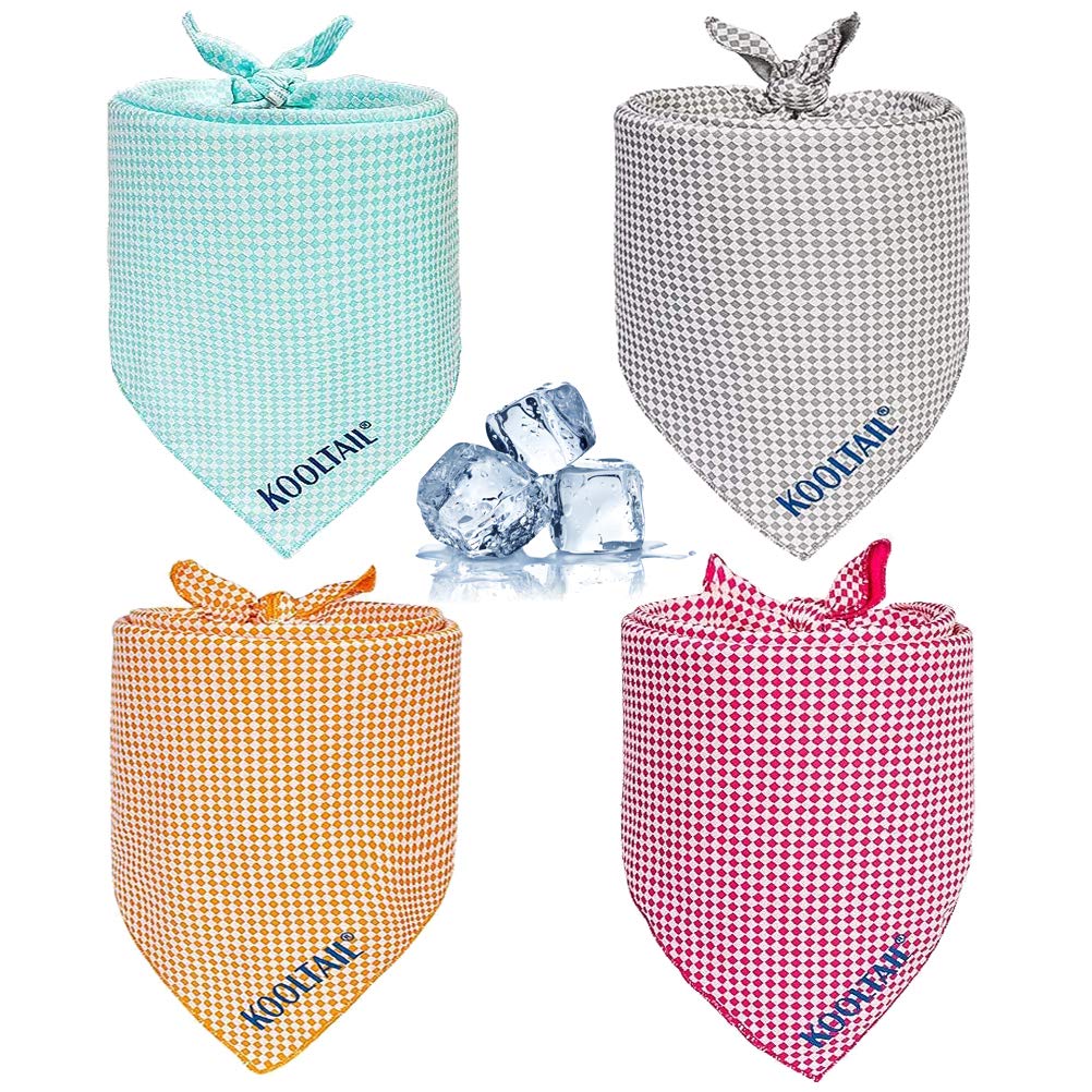 Dog Cooling Bandana 4 Packs - Kerchief Instant Ice Cooling For Summer Use Dogs Bibs Scarf For Small Medium Large Dogs