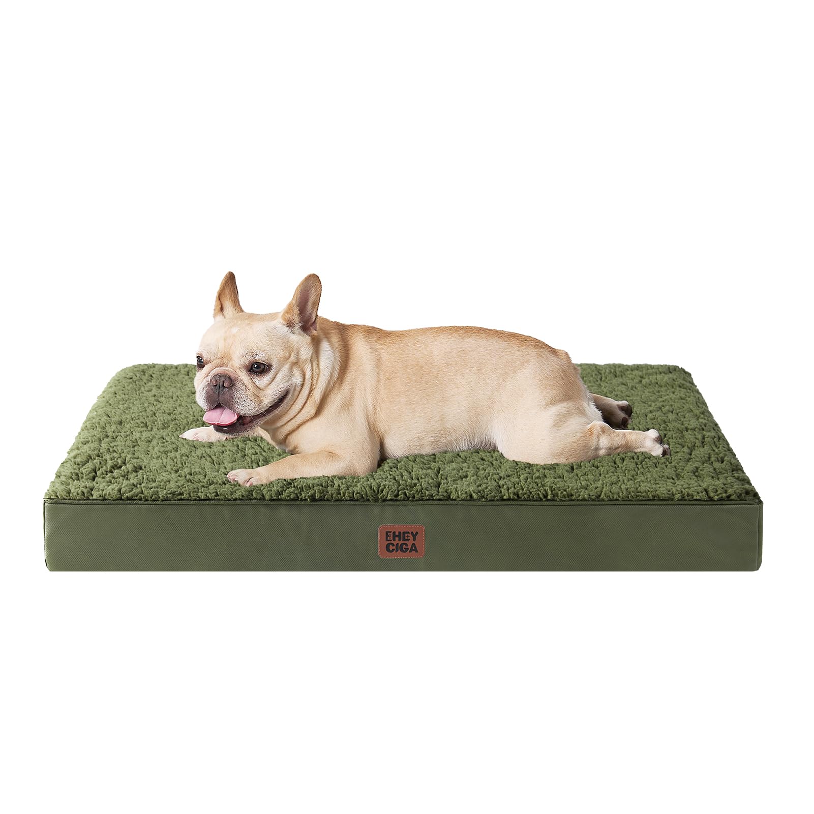 Eheyciga Orthopedic Foam Dog Bed, Medium, 30'L X 20'W X 3.5'Th, Dark Green