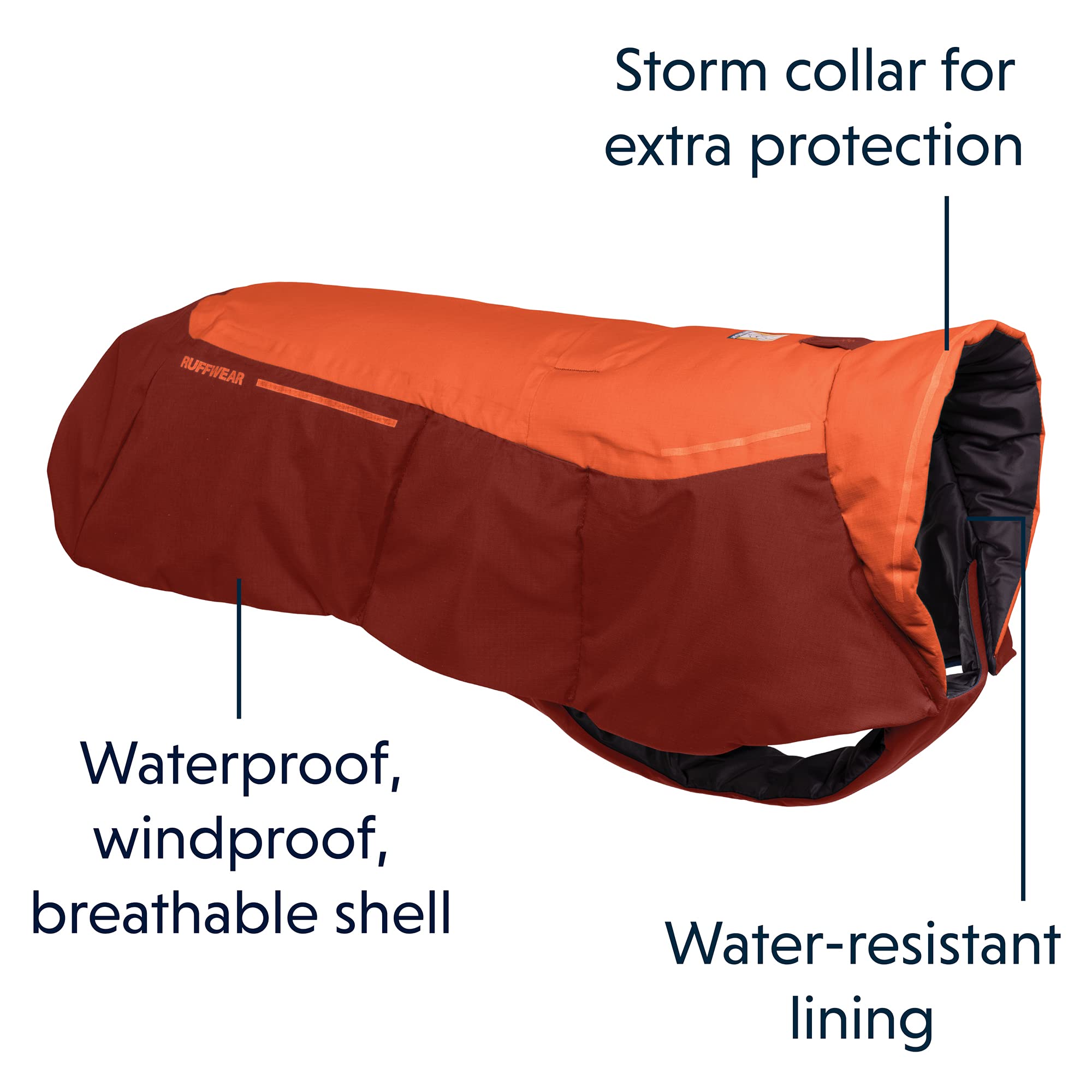 Ruffwear, Vert Dog Winter Jacket, Waterproof & Insulated Coat for Cold Weather, Canyonlands Orange, X-Large