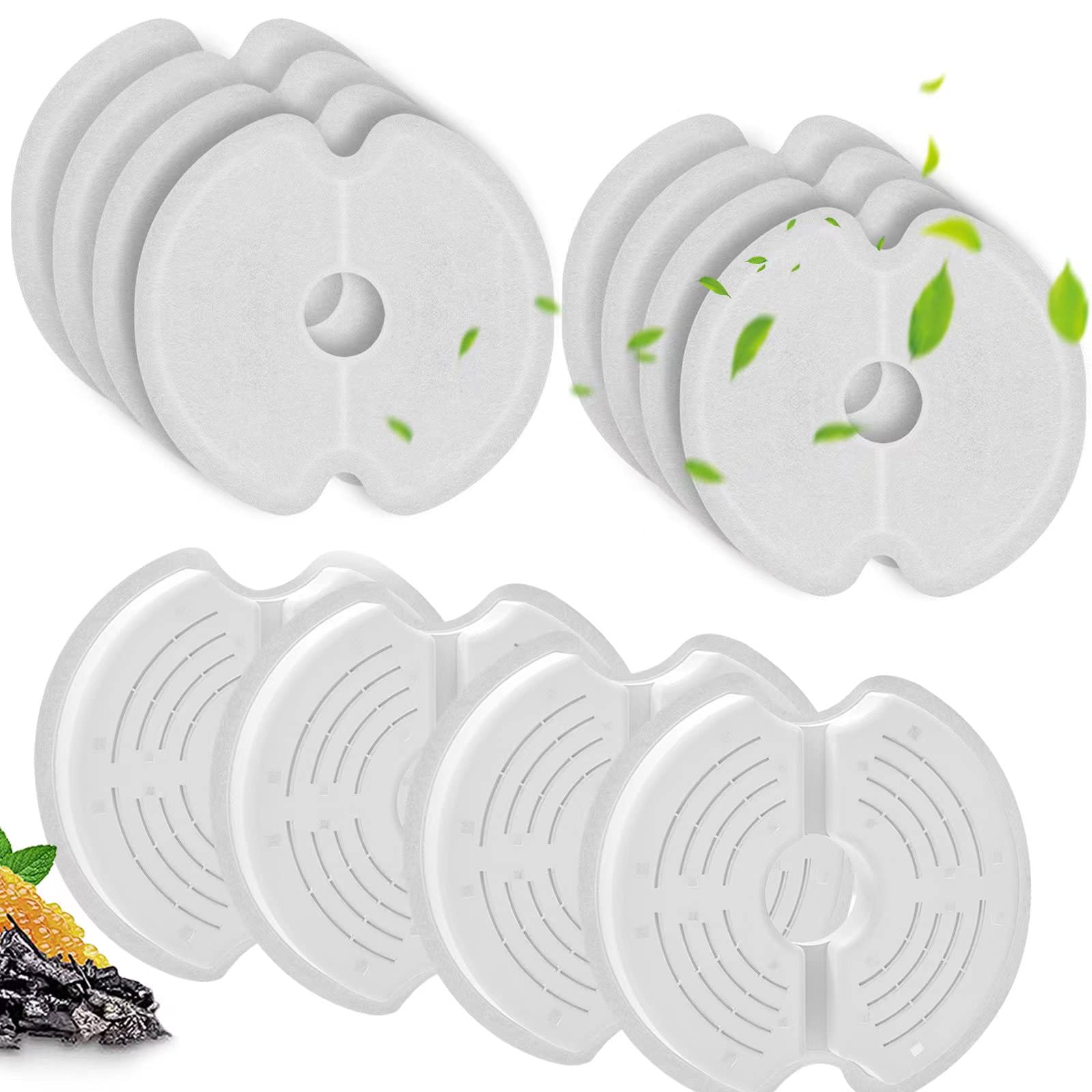 Cat Water Fountain Filters For 84Oz/2.5L Stainless Steel Pet Fountain And 67Oz/2.0L Plastic Cat Drinking Fountain, 12 Pack Pet Replacement Filters Set