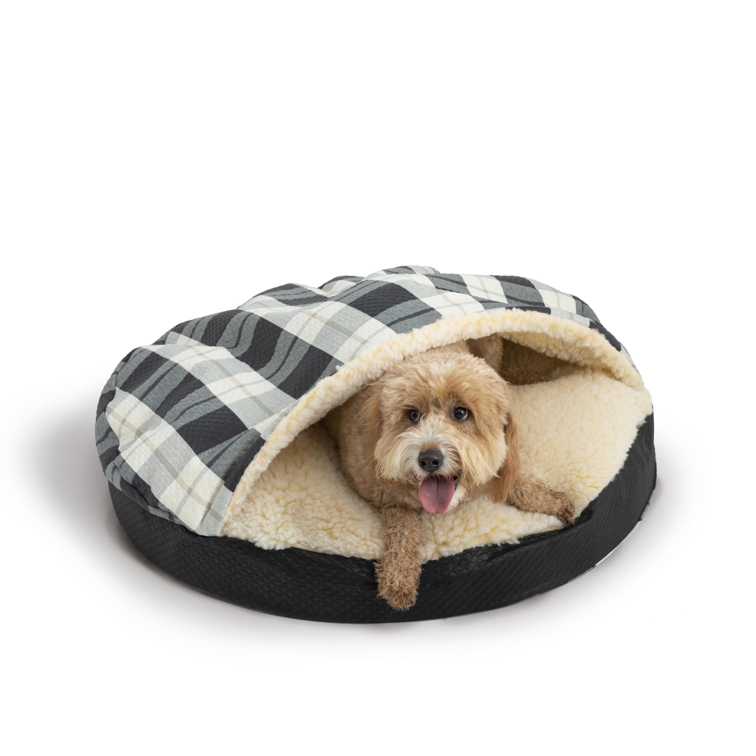 Snoozer Luxury Orthopedic Cozy Cave Pet Bed, Barkely Black Diamond - Large