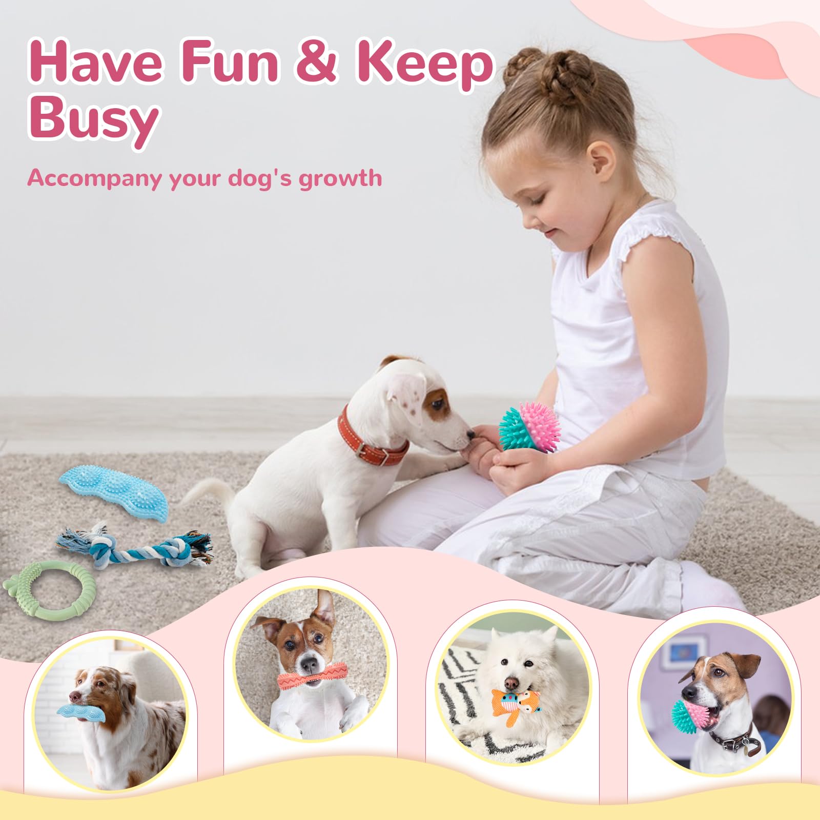 Sxkjjc Dog Toys For Puppies 18Pack, Puppy Teething Toys, Dog Toys To Keep Them Busy, Interactive Dog Toys For Boredom, Dog Toy Pack For Puppies And Small Dogs, Dog Gift Basket Puppy Starter Kit