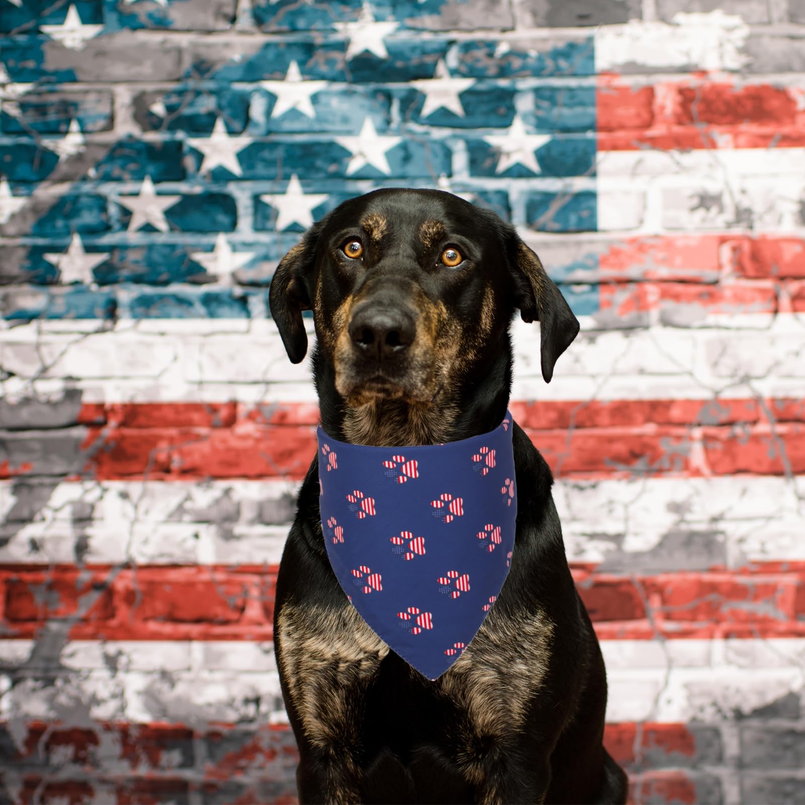 Ptdecor American Us Flag Dog Bandana 4Th Of July Dog Bandanas Reversible Triangle Pet Bibs Scarf For Large And Extra Large Dogs