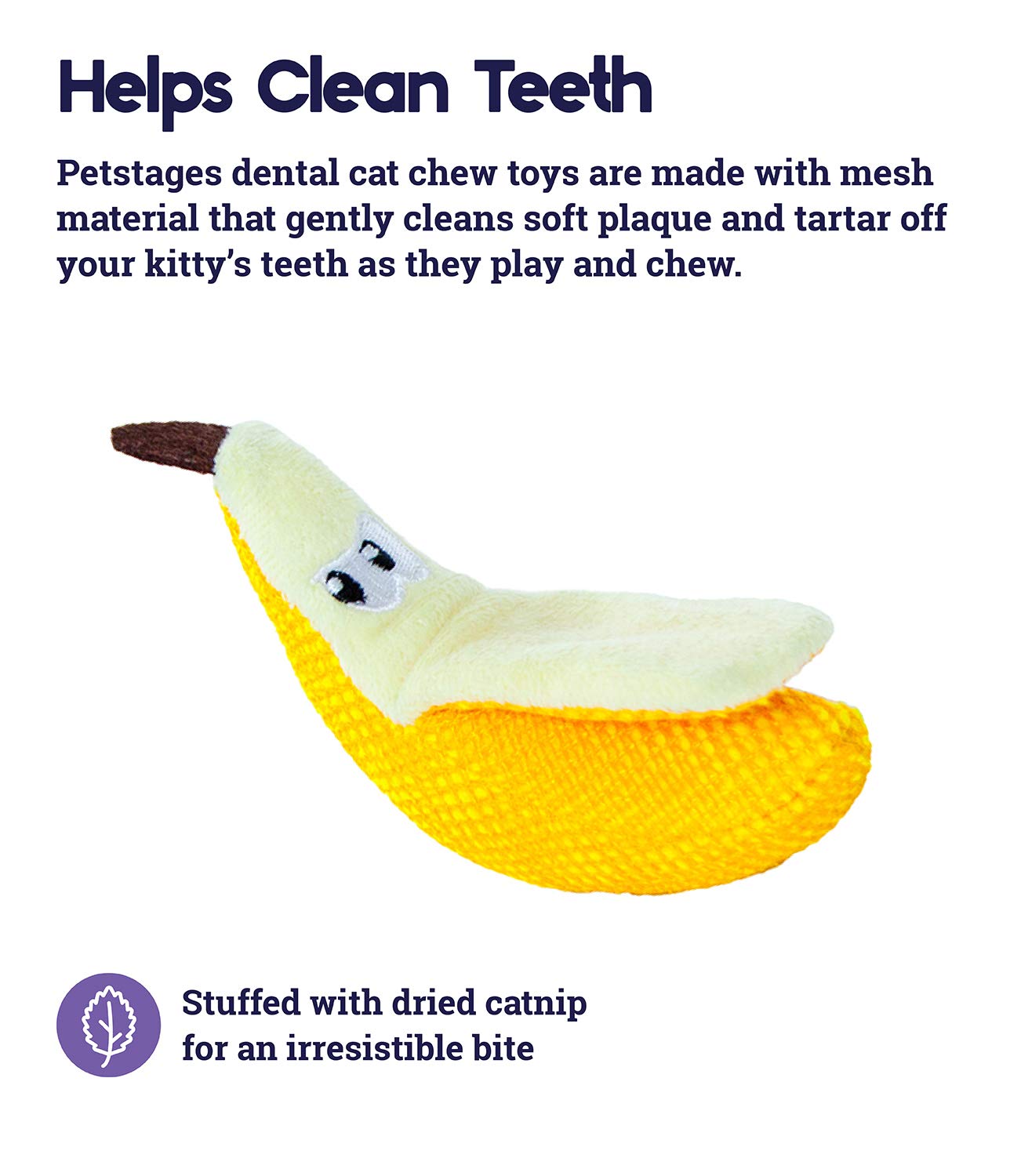 Petstages Catstages Dental Banana Catnip Cat Chew Toy