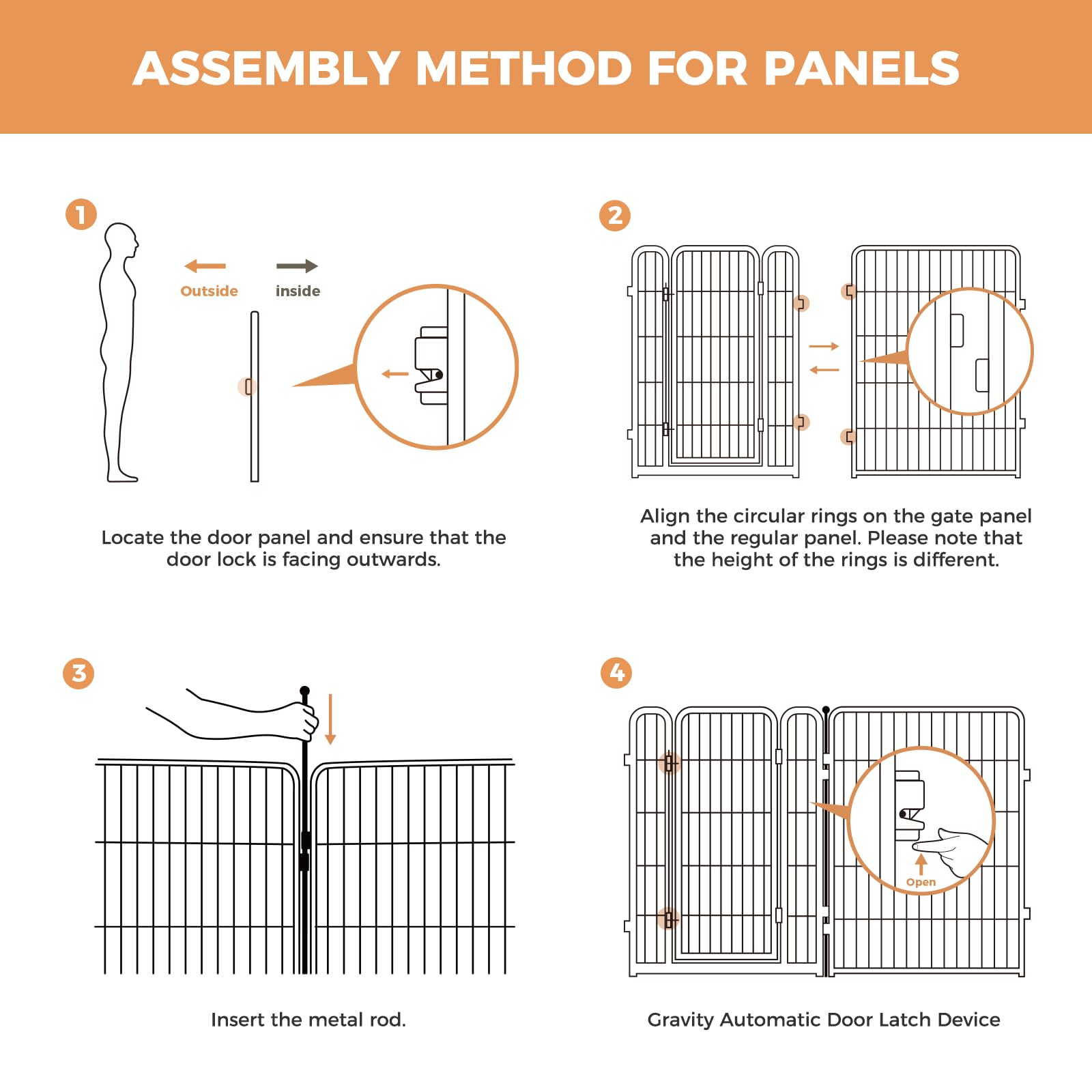 Fxw Dog Gate Extra Wide Designed For Indoor Use, Adjustable Width Up To 219-Inch Wide (40' H 8 Panels For Puppies And Small Dog