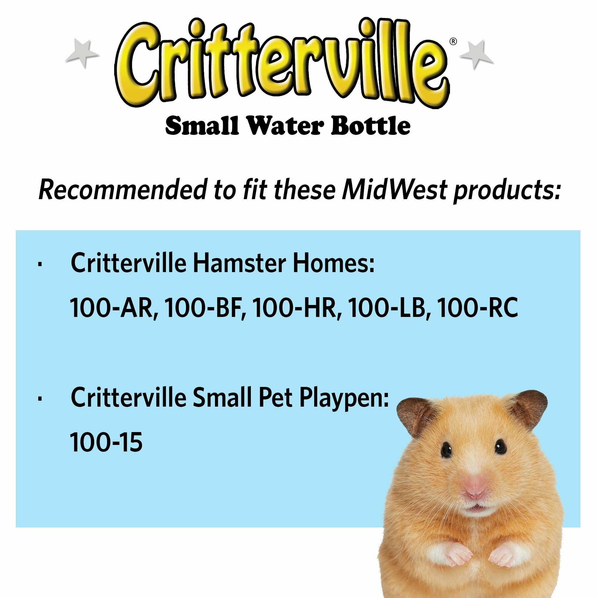Midwest Homes For Pets Small Animal Water Bottle | Ideal For Hamsters, Mice, Guinea Pigs & Rabbits, Small Water Bottle | Hamster